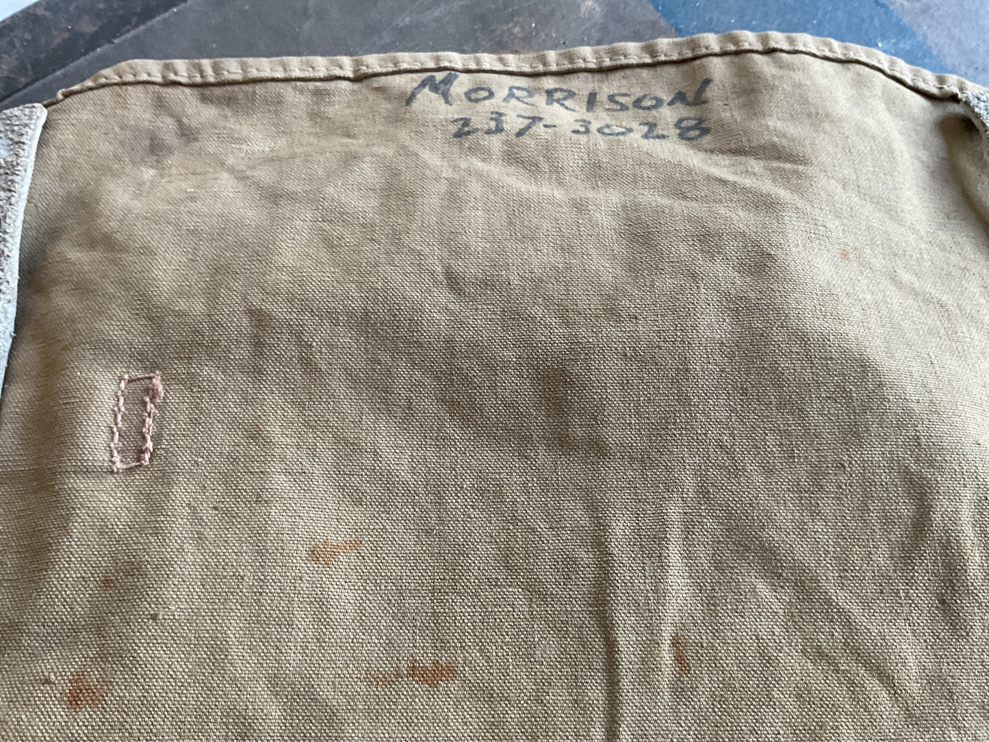 WWII Captured German Bread Bag (named)