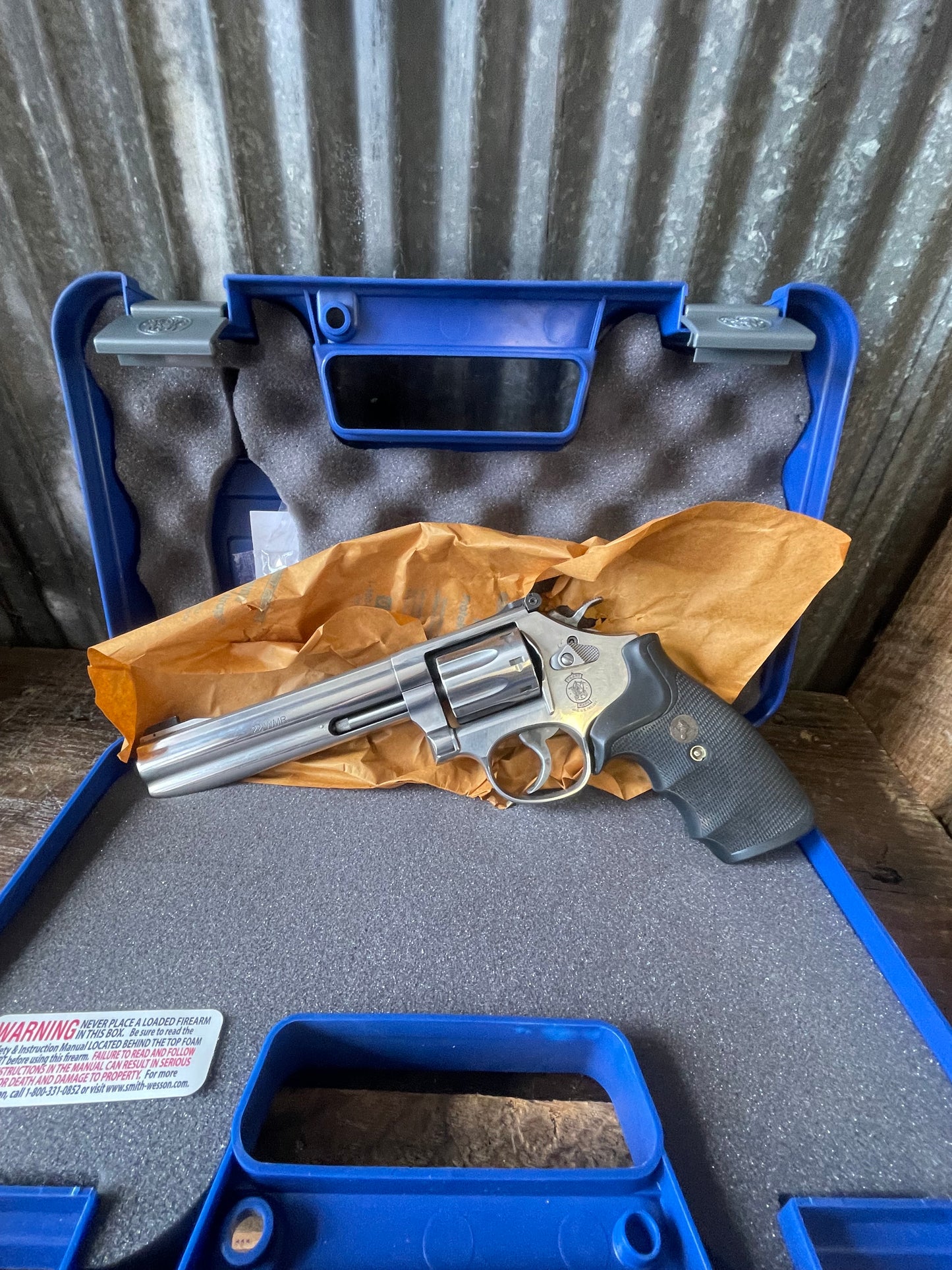 Smith & Wesson Model 648 .22 WMR 8-Shot Stainless Revolver — Original Case