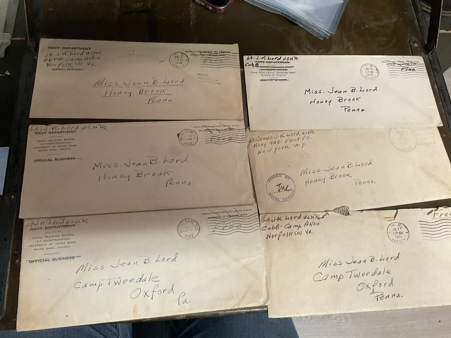 WWII Letters Home from Same author (Daddy) to daughter (Jean)