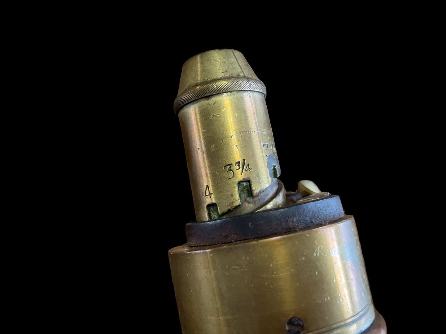 19th Century Brass Powder Flask