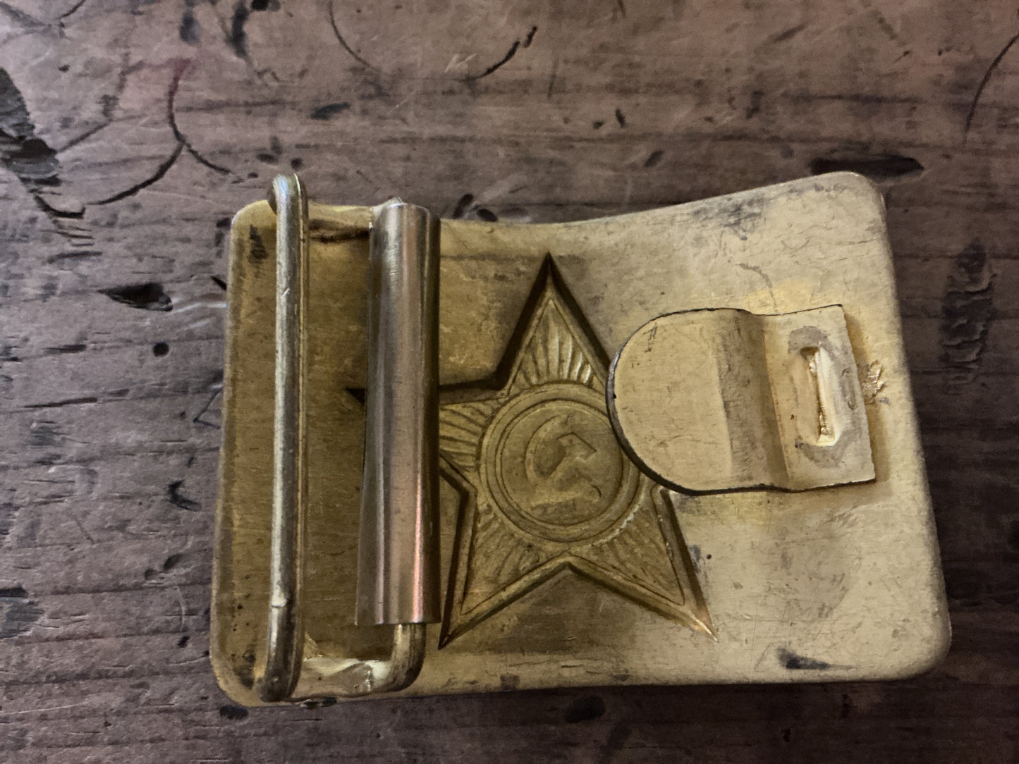 Soviet Army Belt Buckle-Hammer & Sickle Brass Buckle