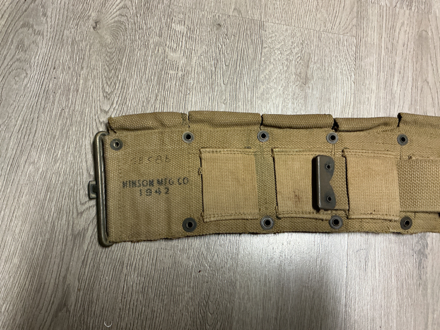 Original WWII U.S. Army M1923 Garand Cartridge Belt- Hinson & Mgf. Co.-Dated 1943