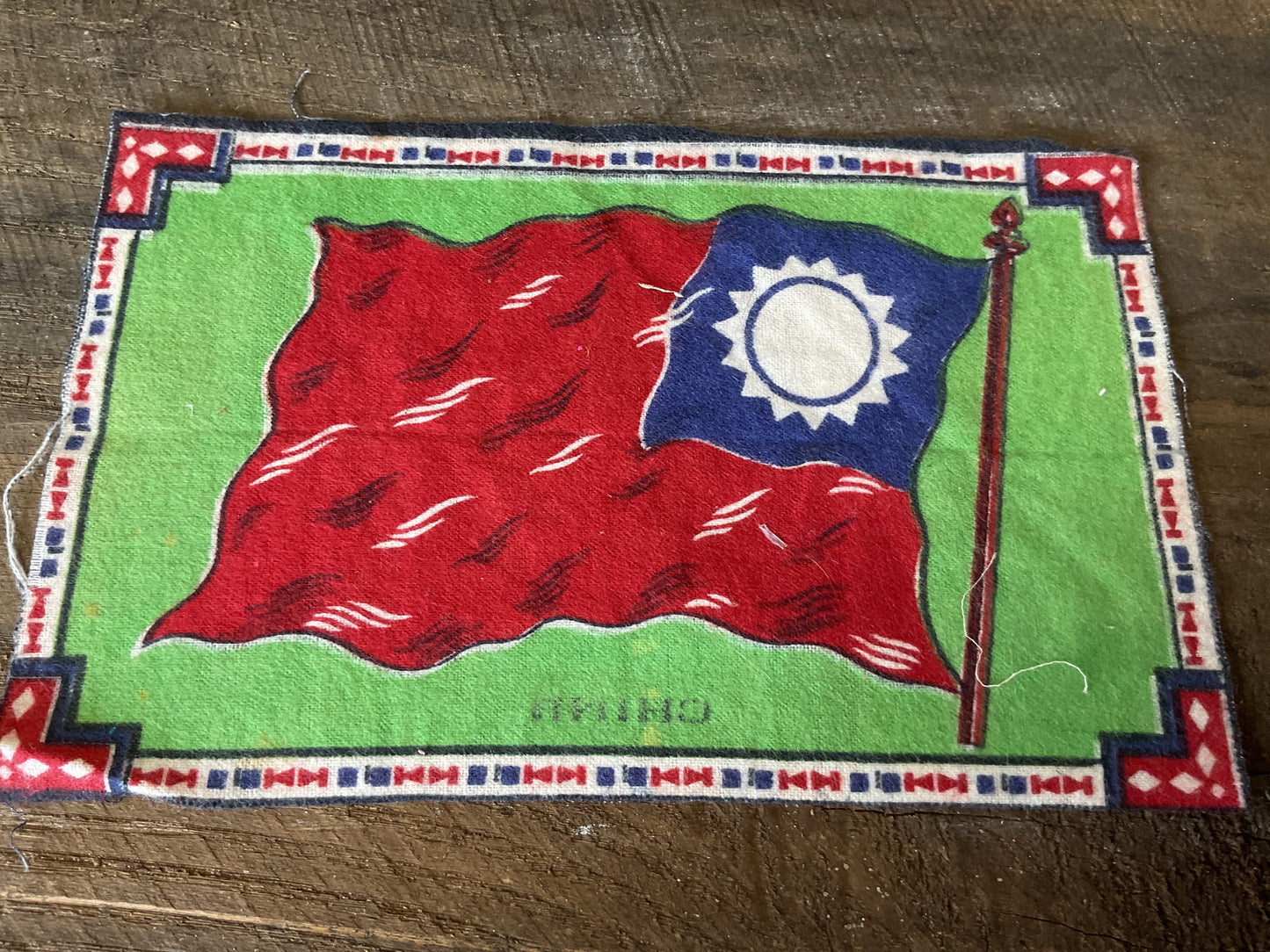 WWI Tobacco Felt Flag (approx 9x6)