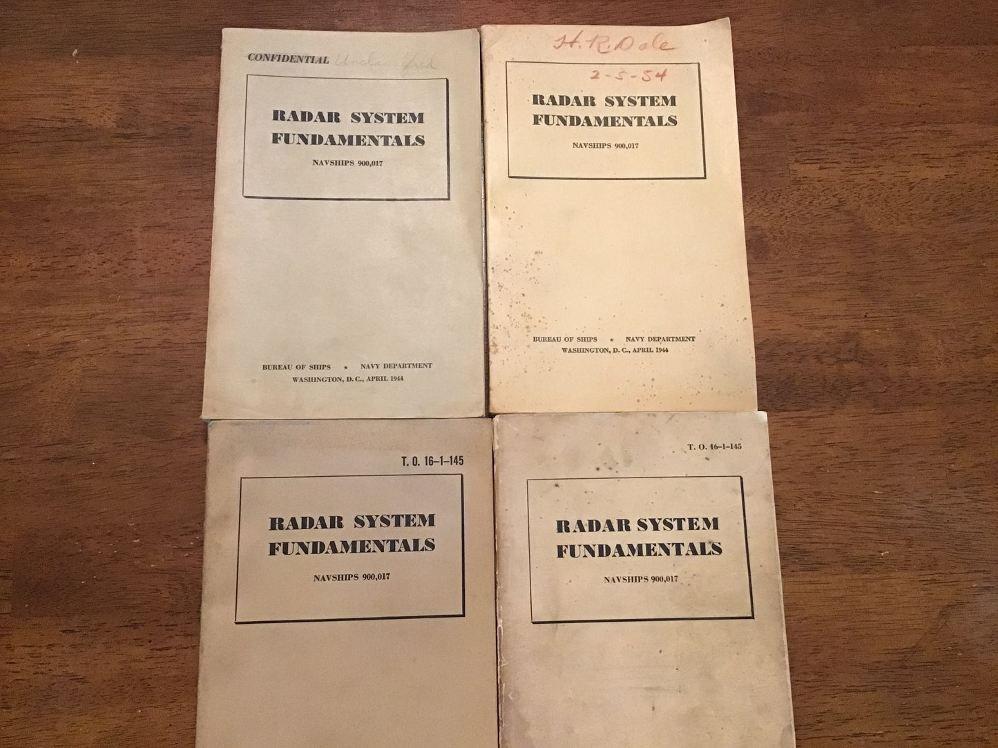 WWII U.S. Navy Radar System Fundamentals Manual NAVSHIPS 900,017 – April 1944 Original