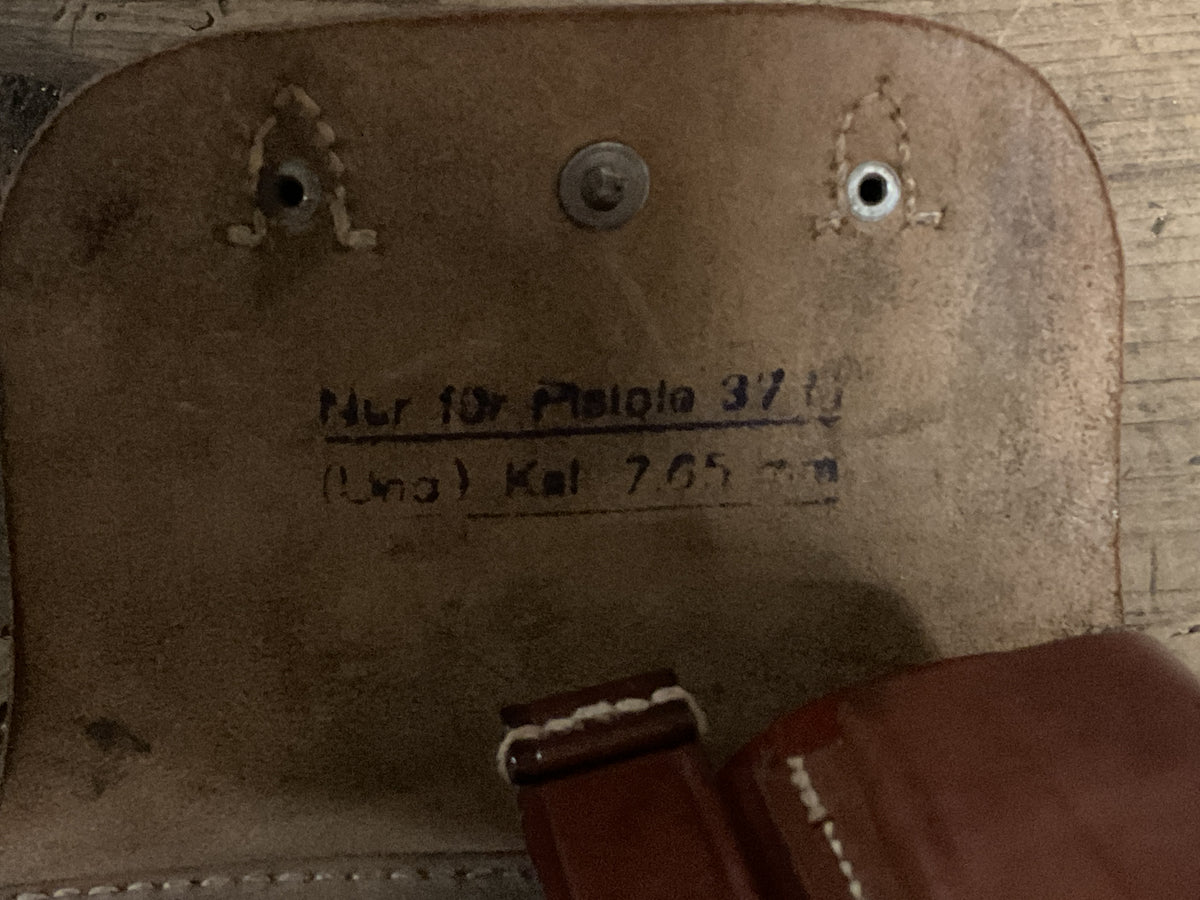 WWII German Luftwaffe P.37 (u)/ Femaru 37M Brown Leather Holster-jsd 1942