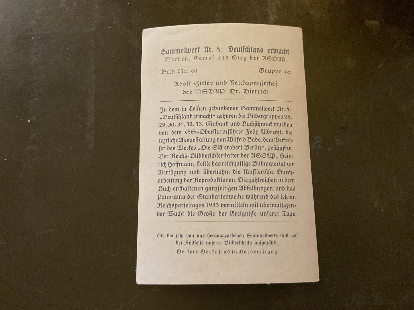 WWII German Propaganda Photo Card