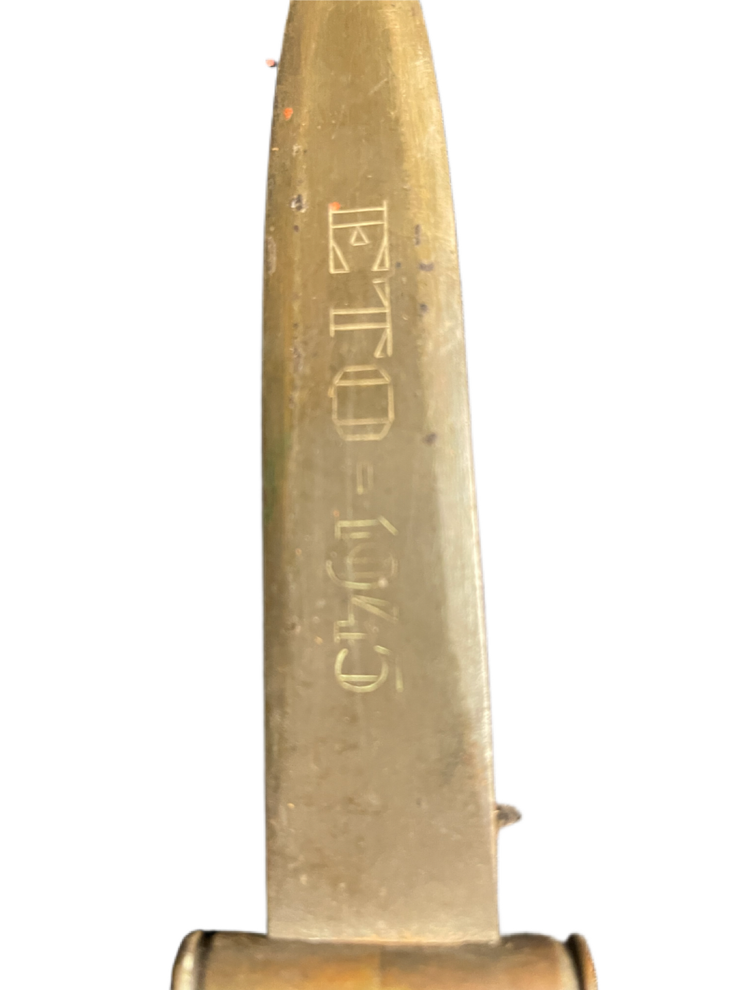 WWII Theater Knife with Engraved Blade and Repurposed “DM 43” Ammunition Handle
