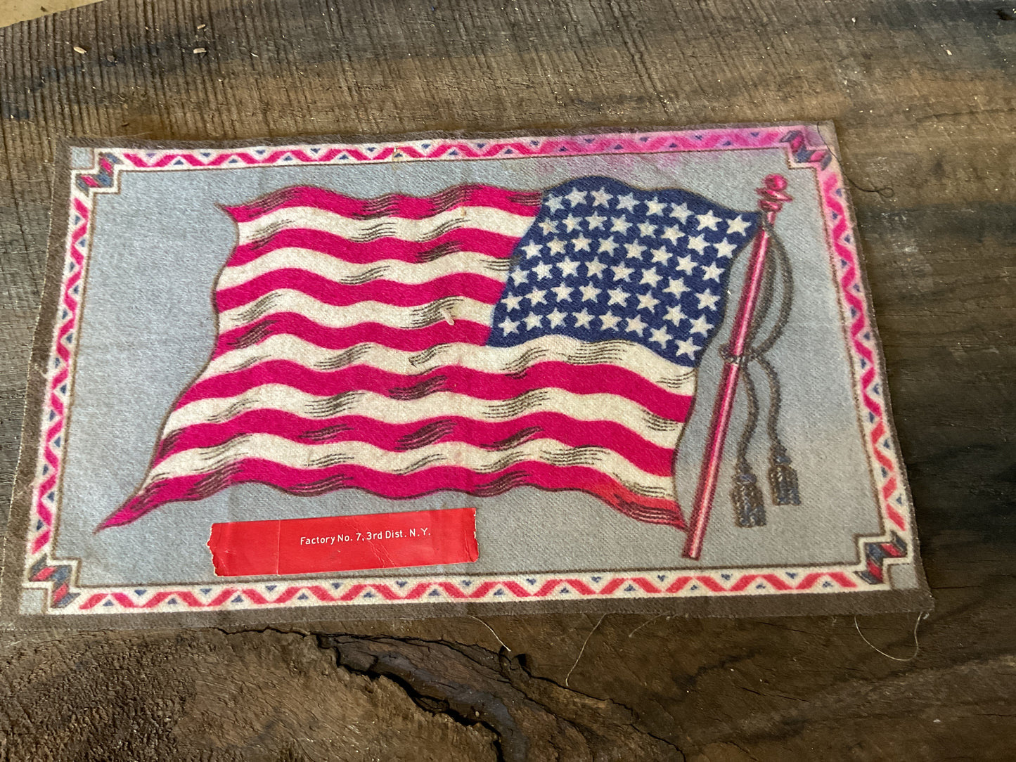 WWI Tobacco Felt Flag (approx 9x6)