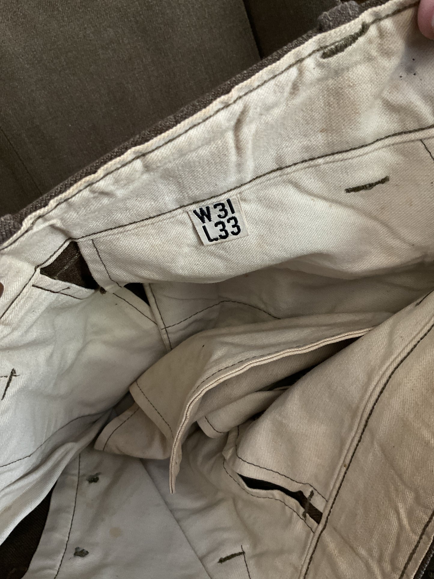 WWII U.S. Army Service Dress Uniform Set - Technician Third Grade with Ruptured Duck Patch - Size 39R (Jacket), W31 L33 (Trousers)