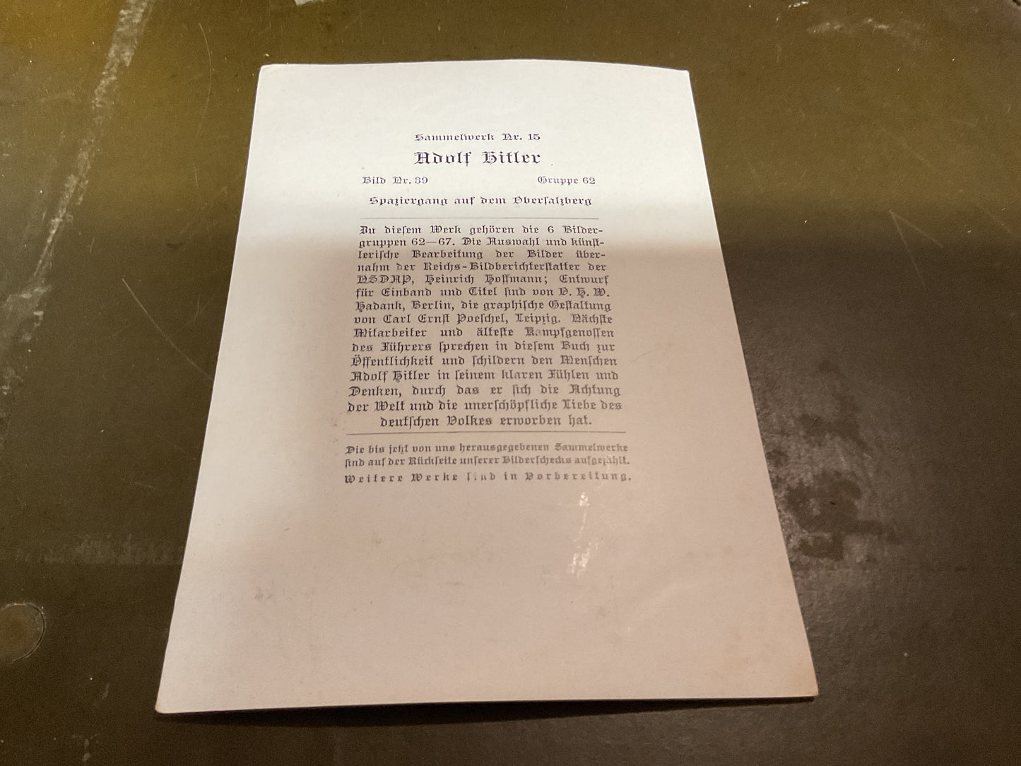 WWII German Propaganda Card