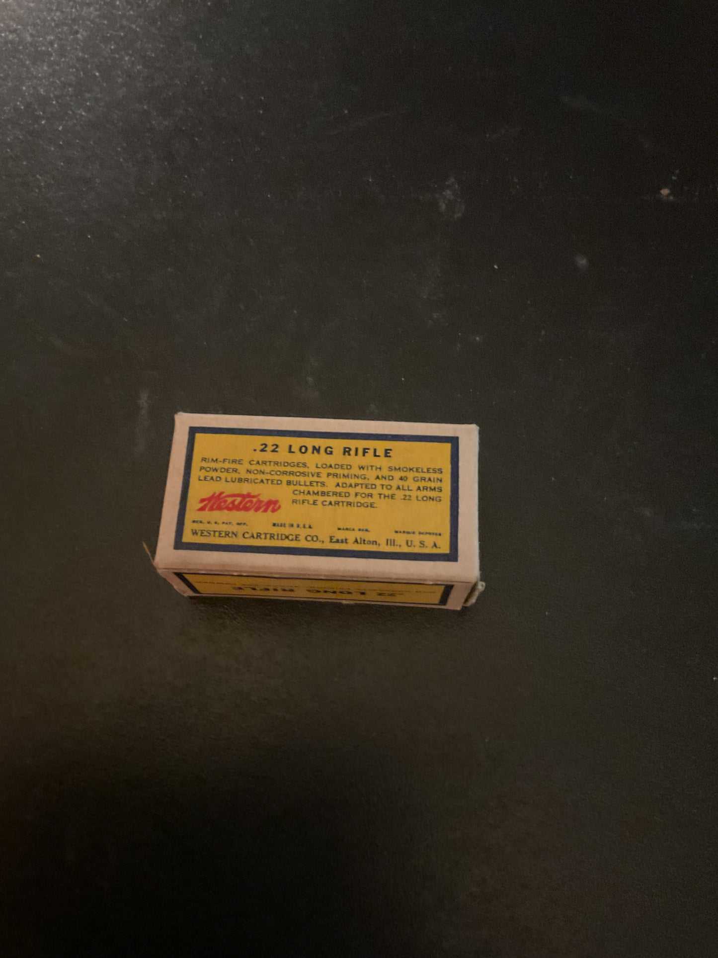 Vintage Western .22 Long Rifle Rimfire Cartridges — Full Box of 50