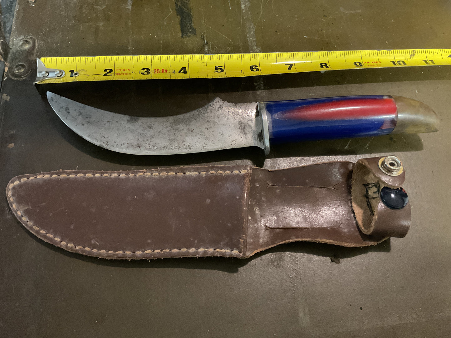 WWII Theatre Knife blue & red handle