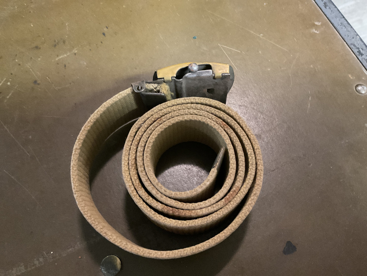 WWII Trench Art Belt Buckle with Belt