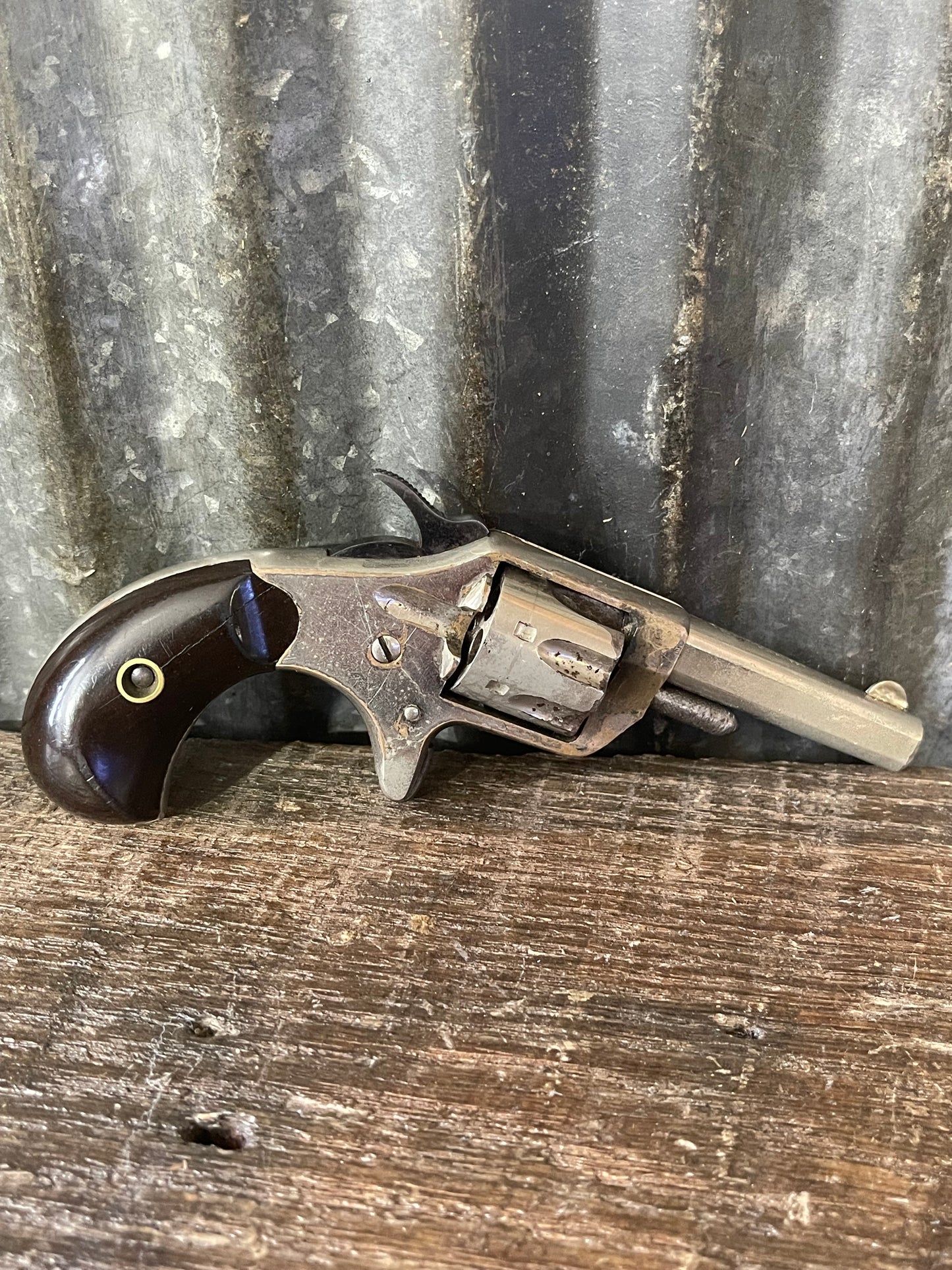 Colt New Line .22 Short Pocket Revolver – Antique – Factory Nickel – Civil War Era Design