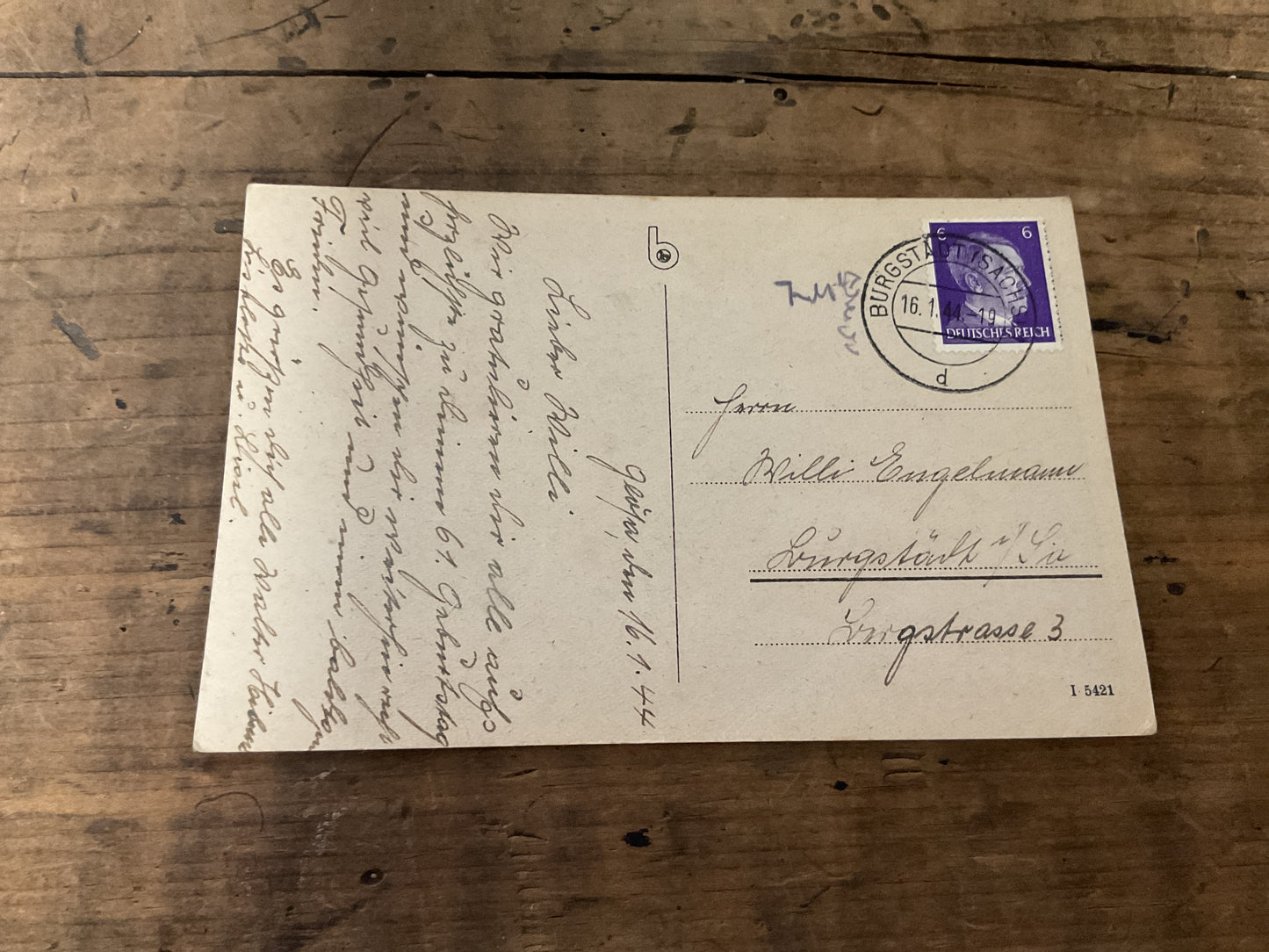 WWII German Engelmann Family Feldpost & Postcard Archive-Burgstadt Saxony 1940-1942-Military Unit Stamps