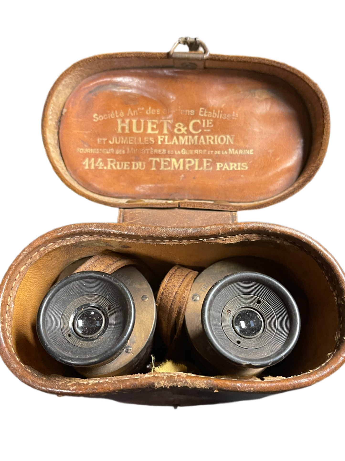 WWI Goerz Trieder Binocle “Pernox” 6x30 Binoculars with Custom Huet & Cie Case