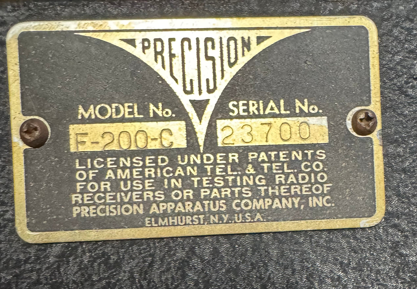 Vintage Precision Apparatus Company E-200-C Precision Signal Generator