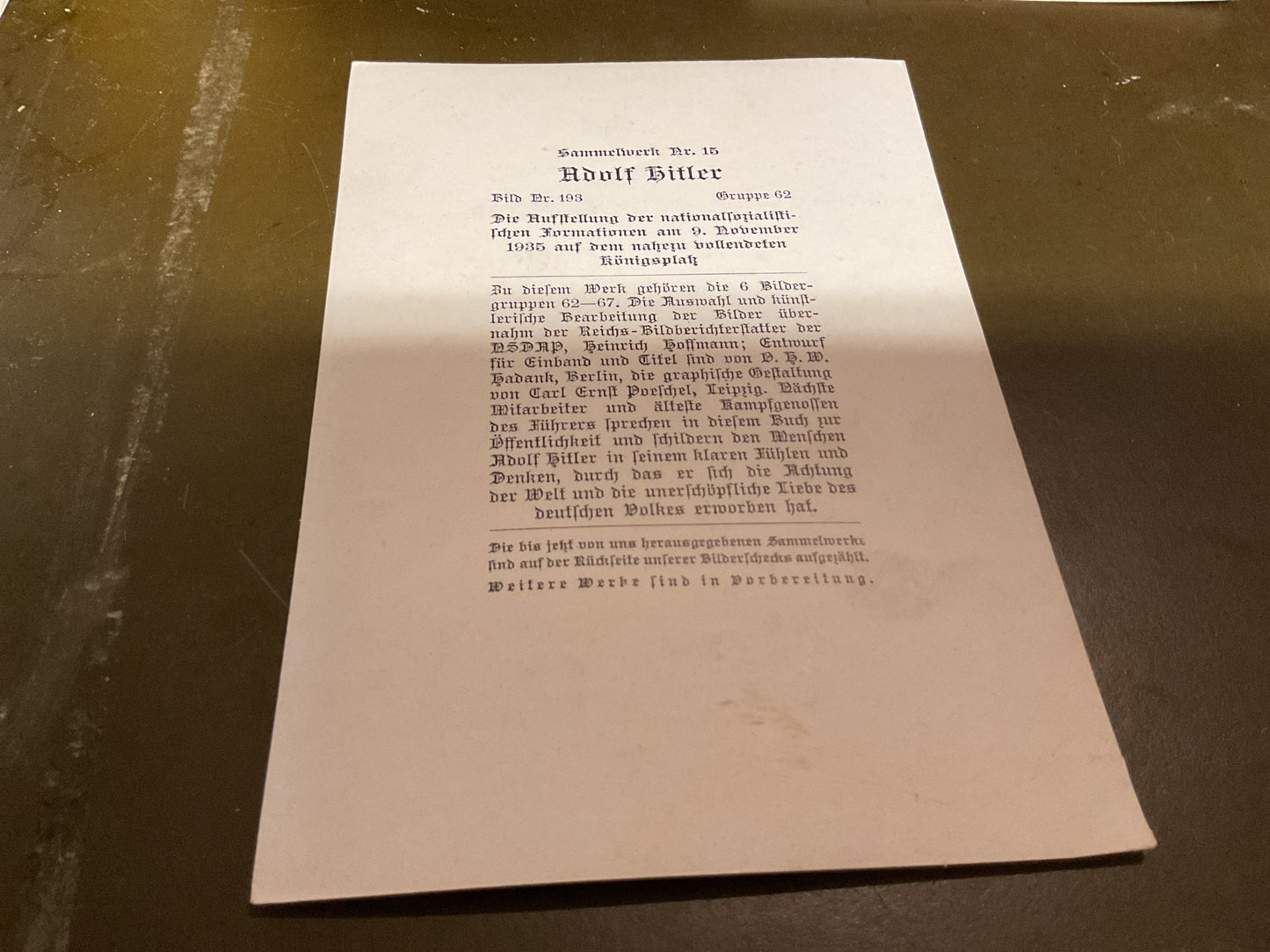 WWII German Propaganda Card