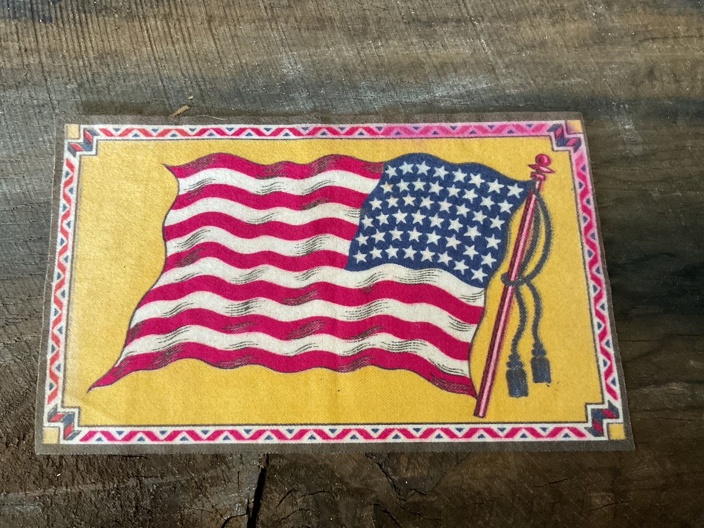 WWI Tobacco Felt Flag (approx 9x6)
