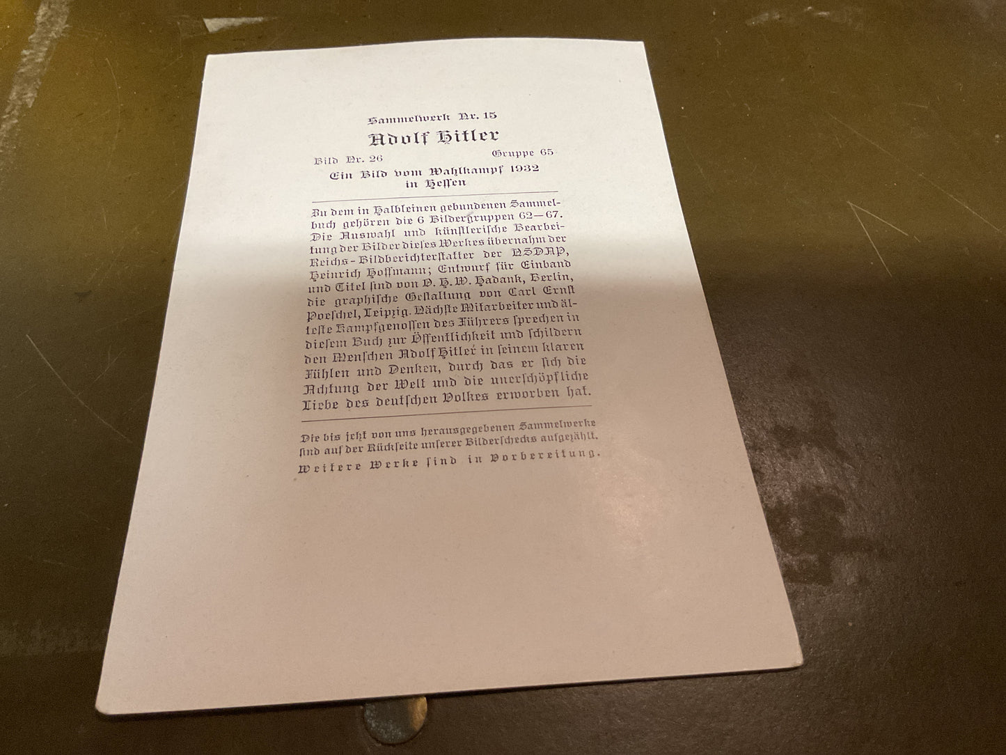 WWII German Propaganda Card