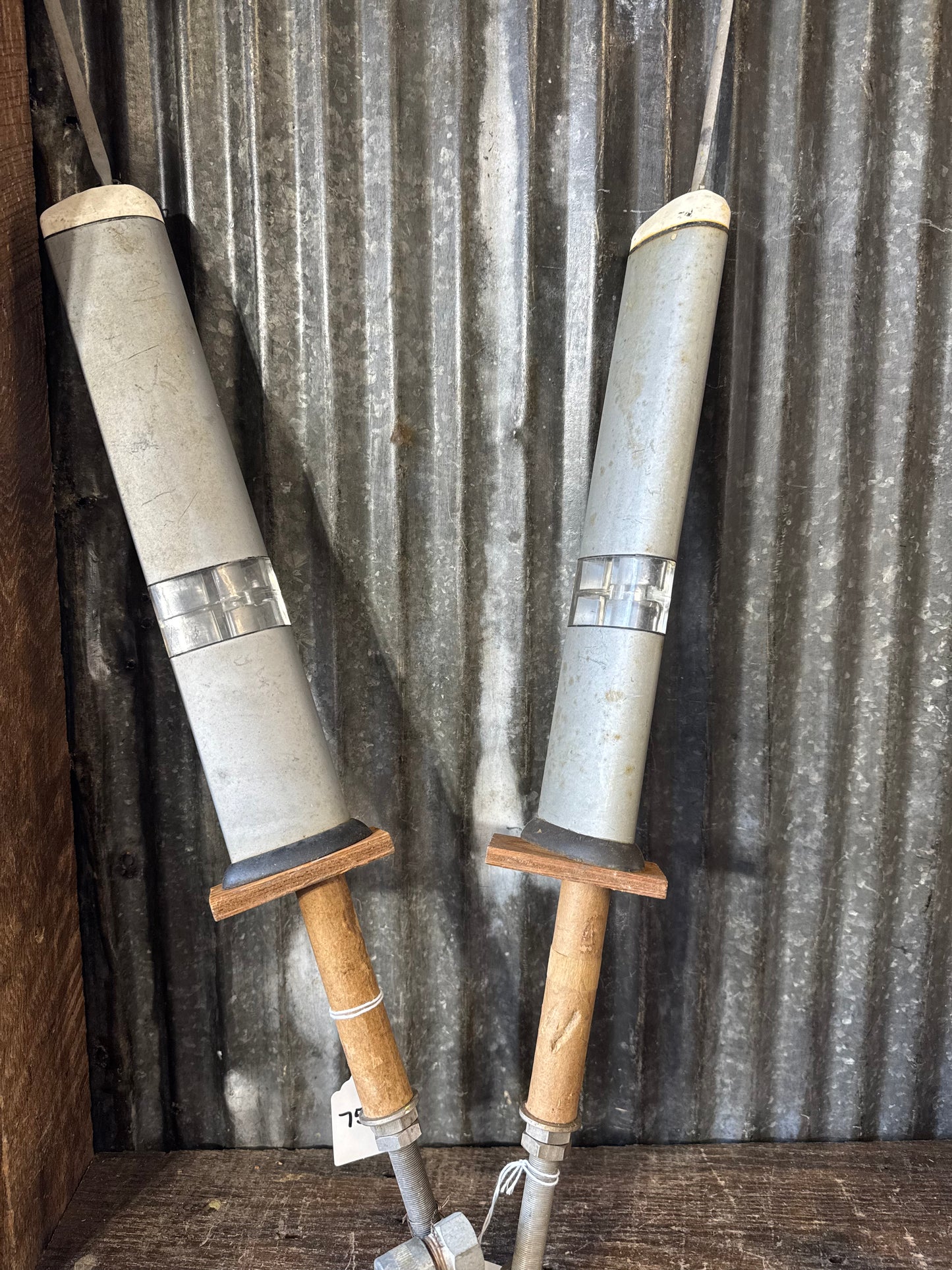 AN-40A / AN-40B Military Antenna Pair – Cold War Era Communications Antennas with Wooden Test Handles