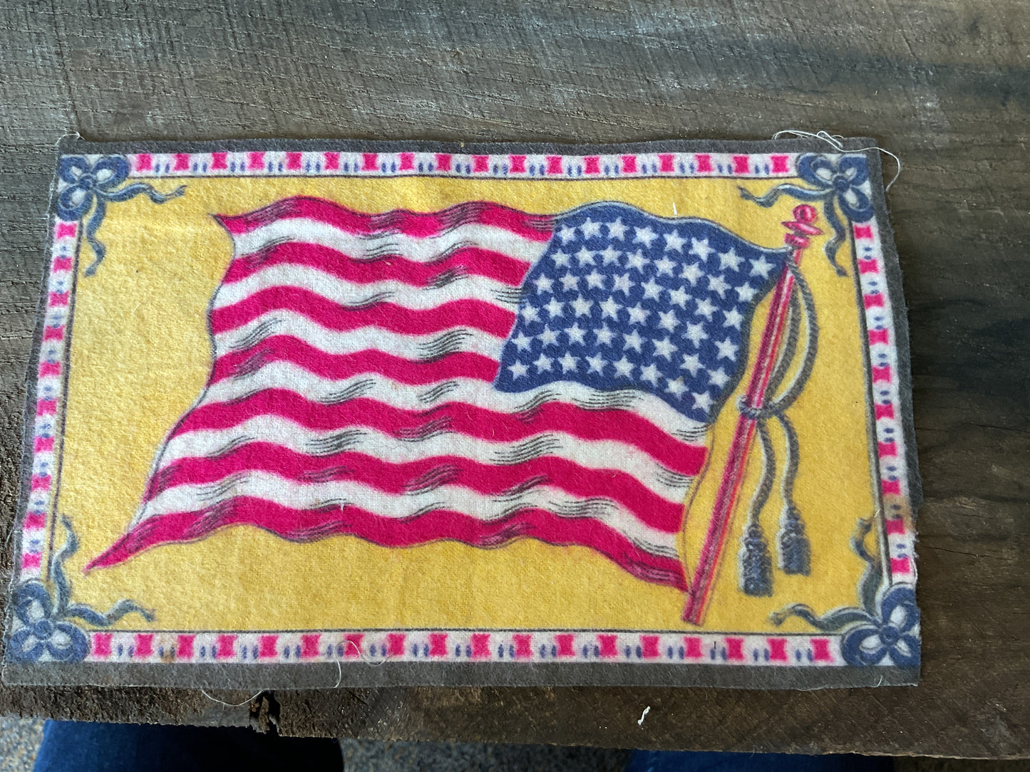 WWI Tobacco Felt Flag (approx 9x6)