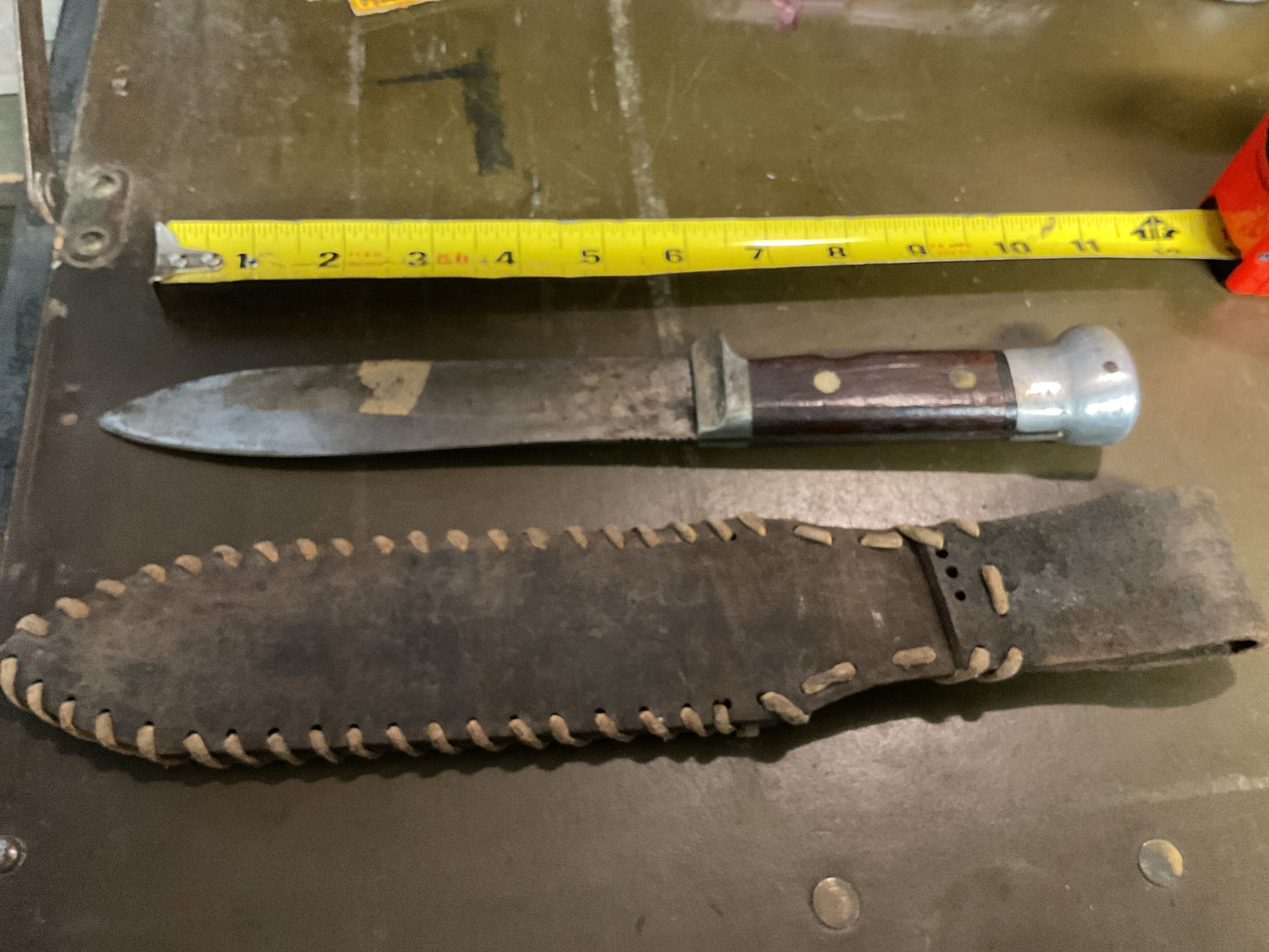 WWII Theatre Knife (P) on sheath