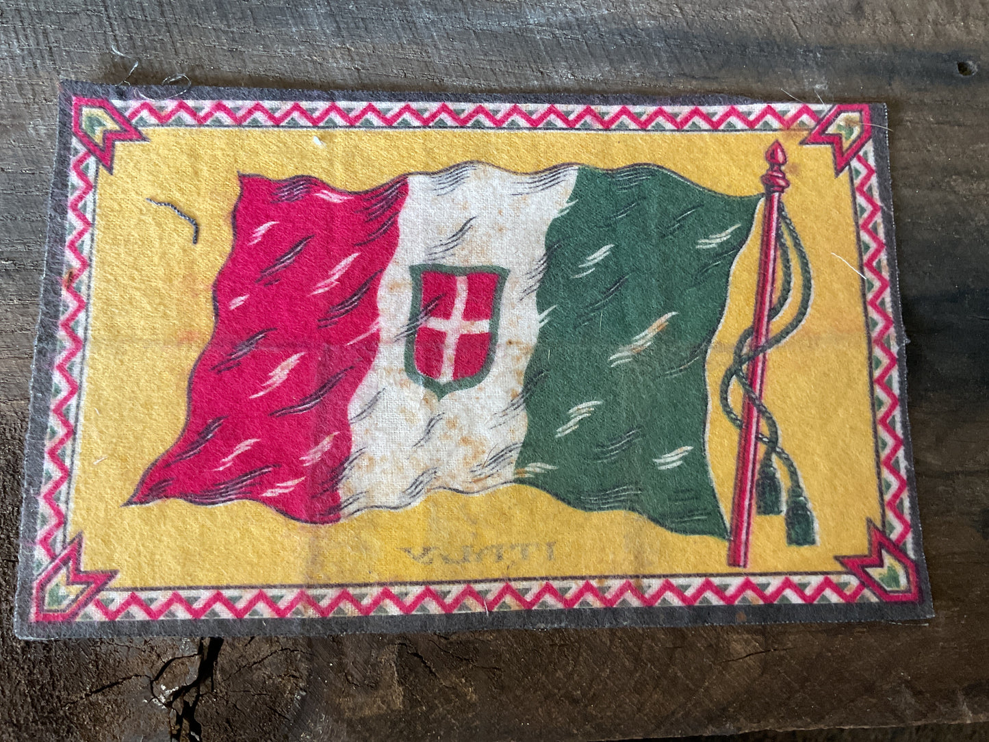 WWI Tobacco Felt Flag (approx 9x6)