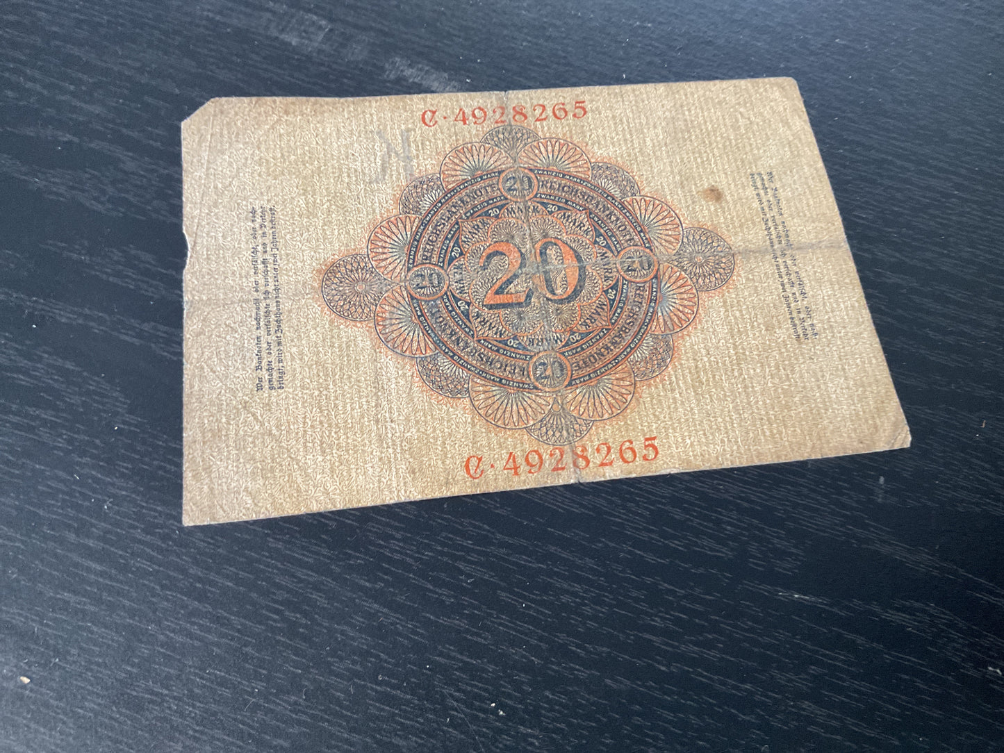 German 20 Mark Reichsbanknote 1910