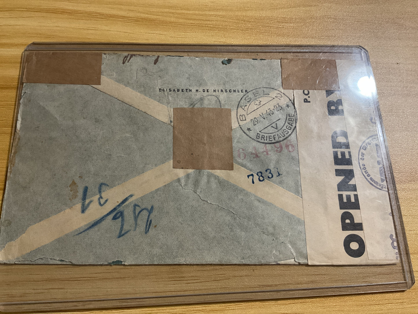 Original WWII German Censored Cover from Brazil to Basel, Switzerland-Wehrmacht High Command “Geoffnet” Censor Seal