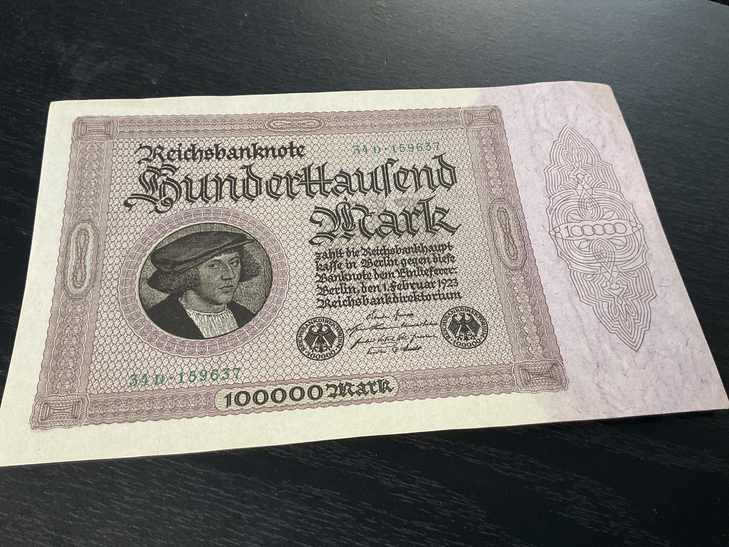 German 100,000 Mark Reichsbanknote 1923
