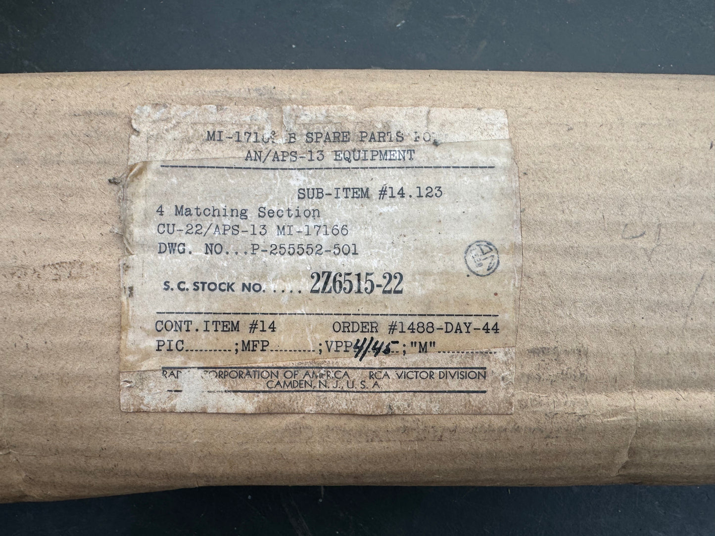 WWII AN/APS-13 Radar Spare Parts Package