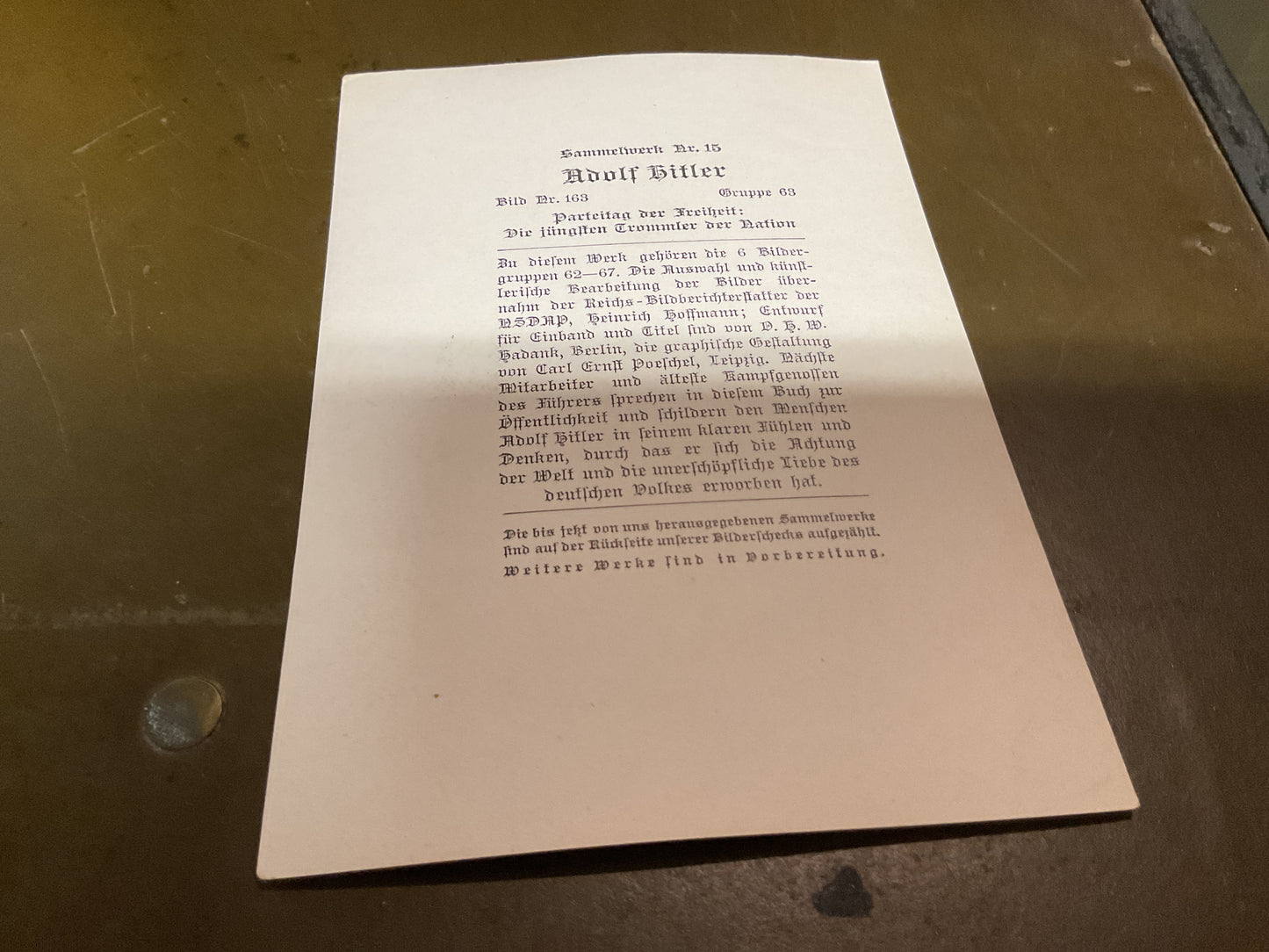 WWII German Propaganda Card
