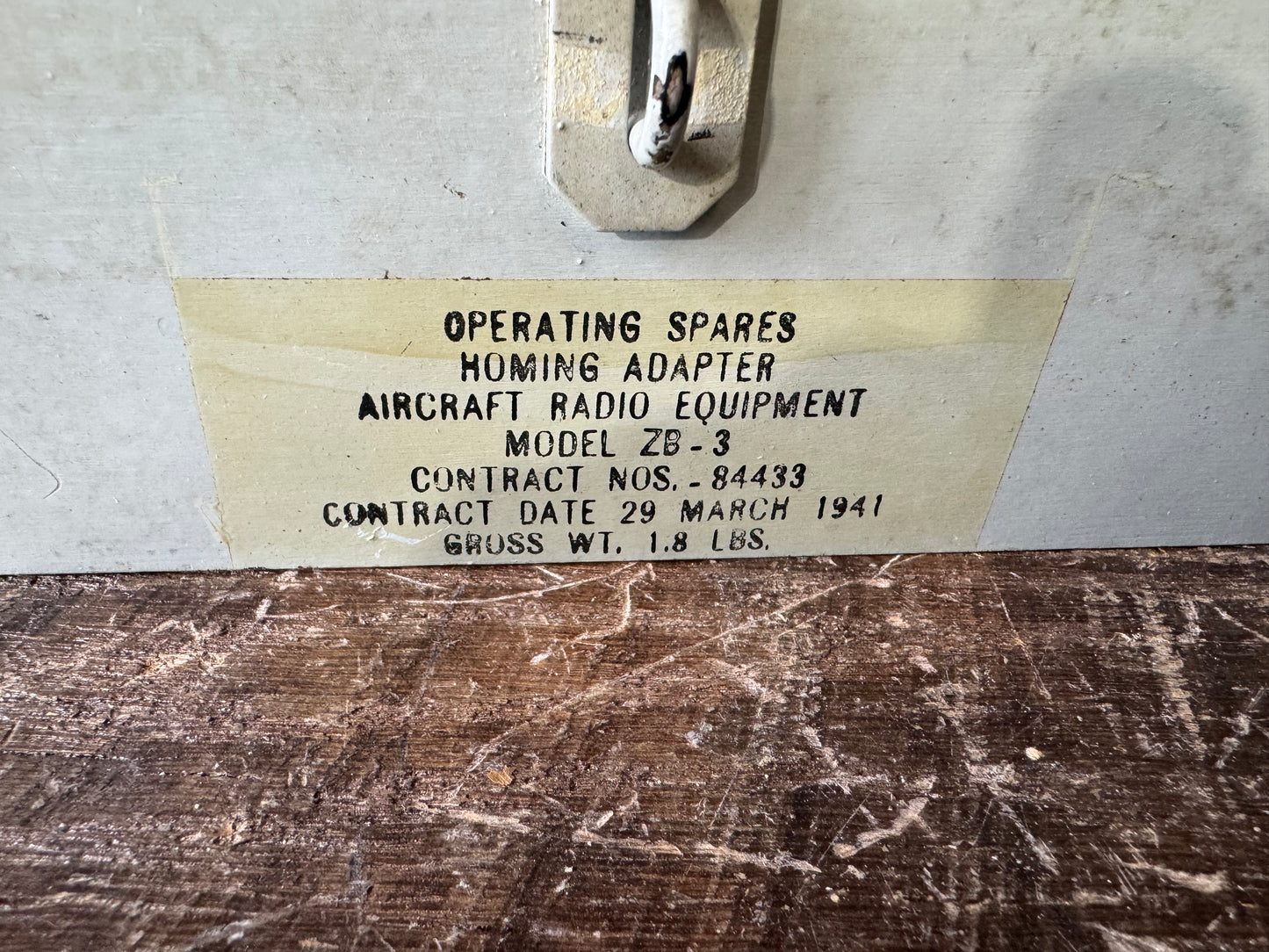 WWII Aircraft Radio Equipment Homing Adapter Operating Spares Kit – Model ZB-3 (1941)
