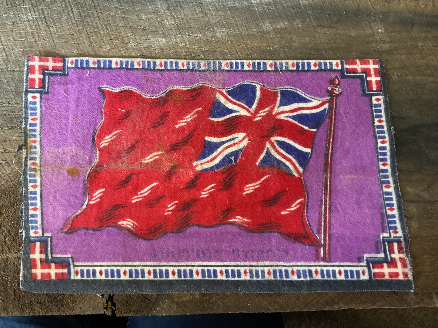 WWI Tobacco Felt Flag (approx 9x6)