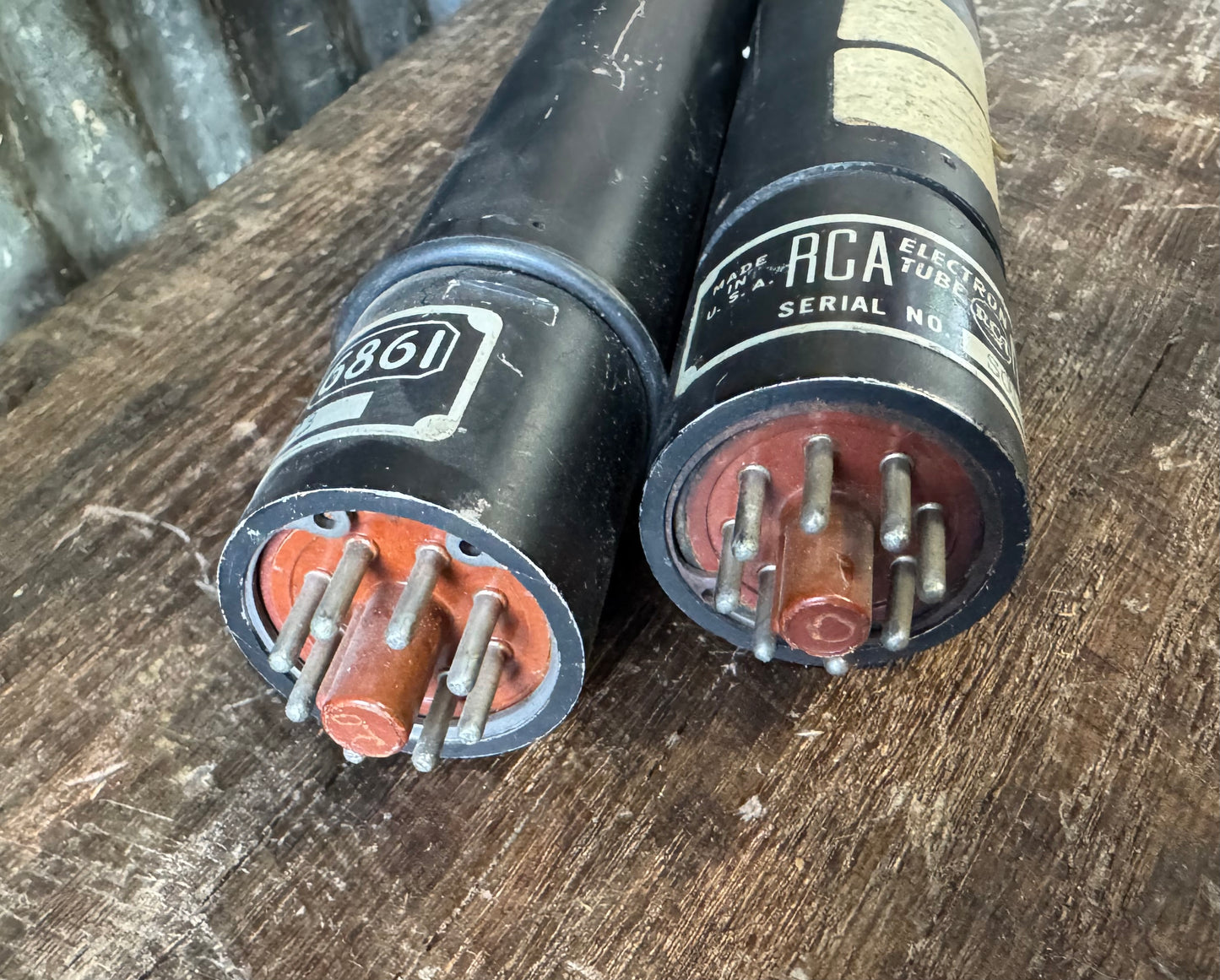 Pair of RCA 6861 Electron Tubes – Military Radar/Microwave Components