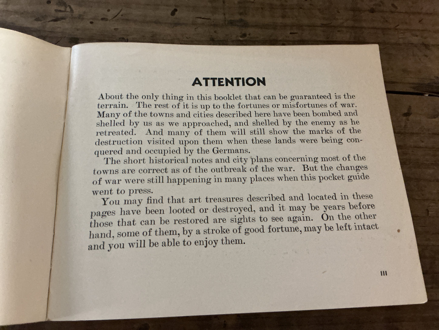 Original WWII U.S. Army “Pocket Guide to Paris & Cities of Northern France”-War Dept. Guide