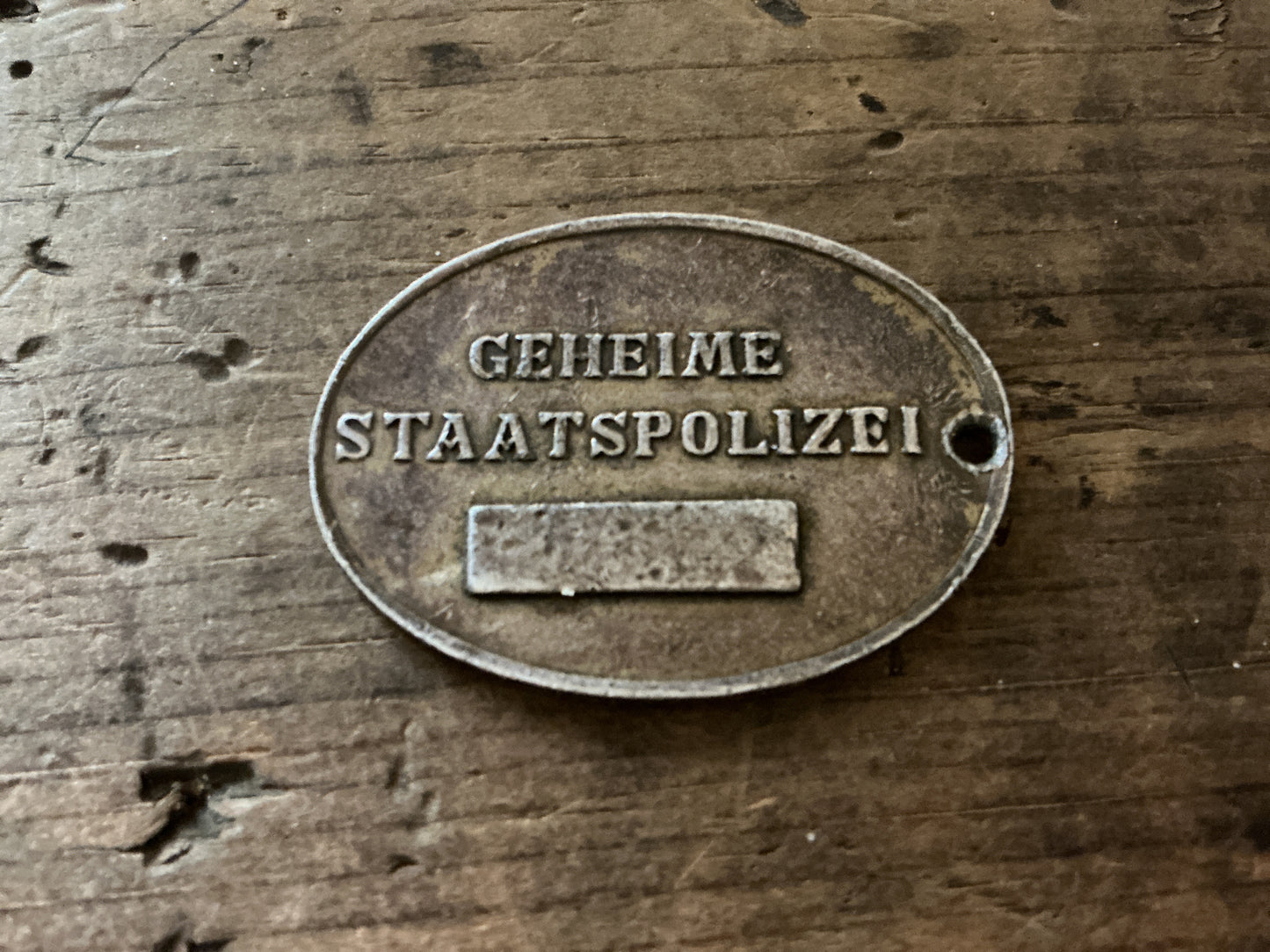 Post-War Reproduction German Gestapo (Geheime Staatspolizei) ID Badge-M9/86 Pattern