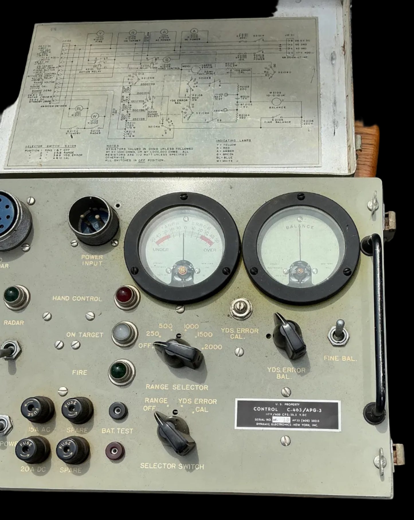 U.S. Military Radar Control Unit C-463/APG-3 – WWII Era Aircraft Radar Equipment