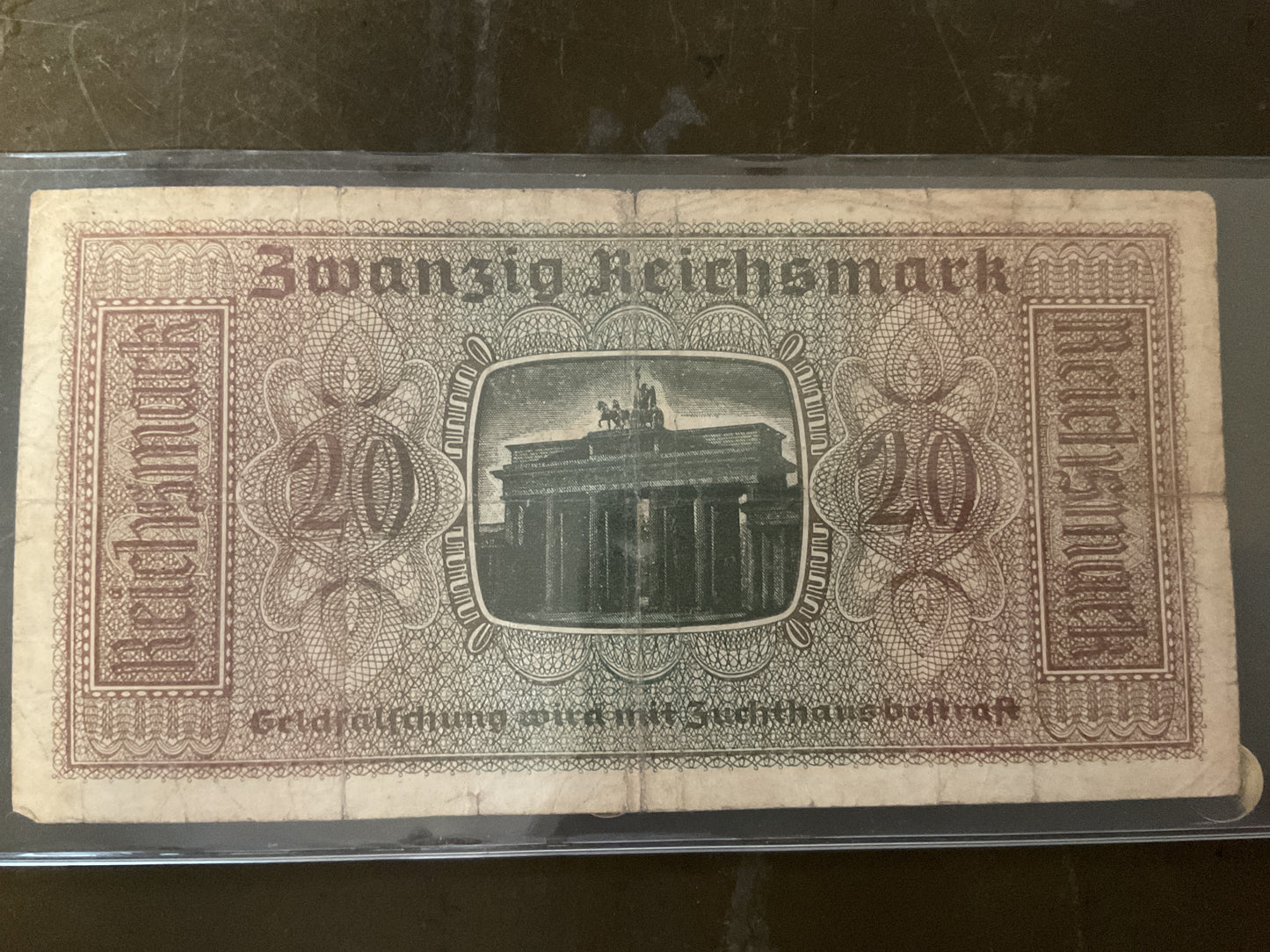 WWII German 20 Reichsmark Banknote-Third Reich Banknote