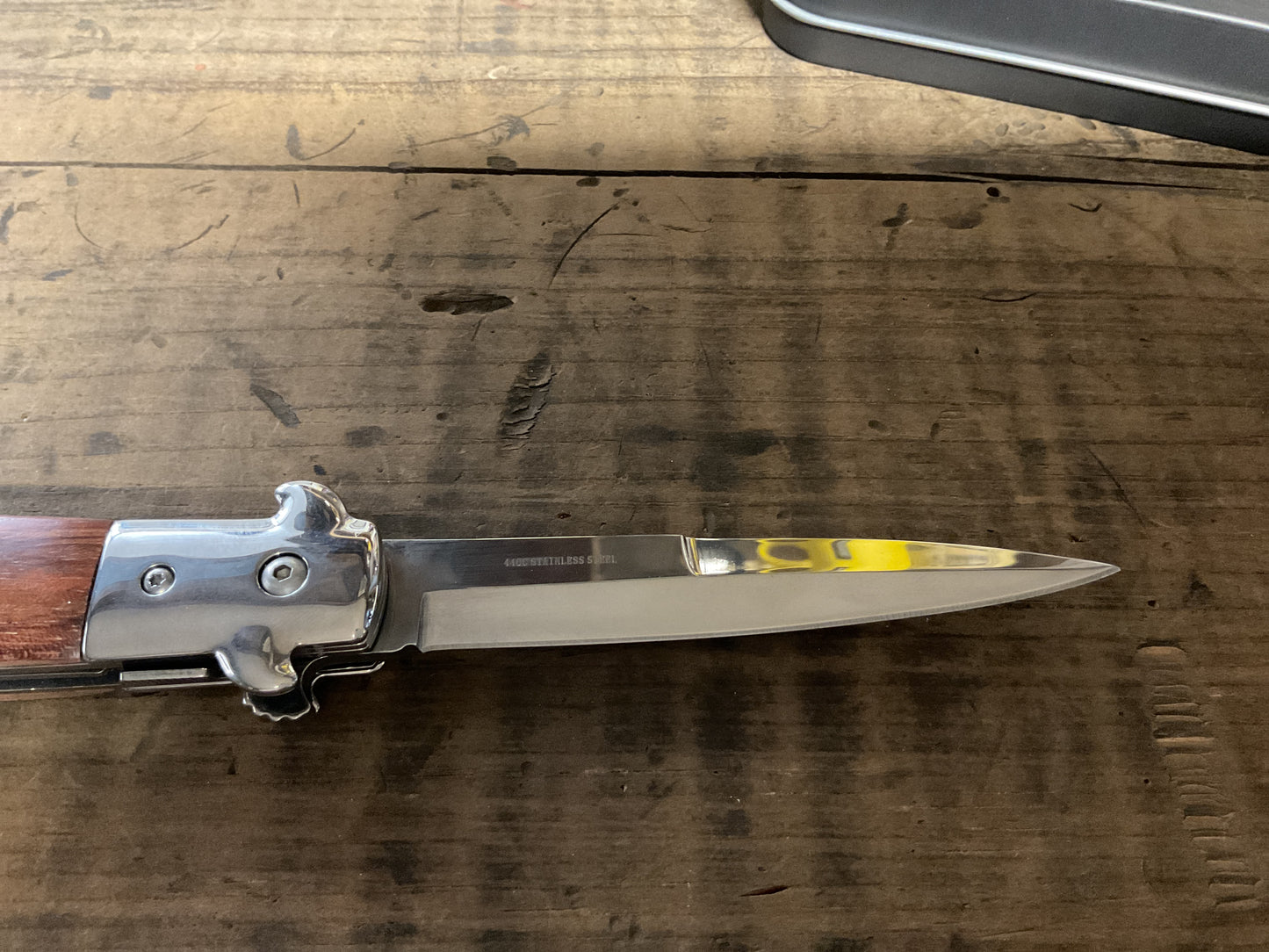 Booker Magnum Stiletto Folding Knife 440c-Stainless with Original Box