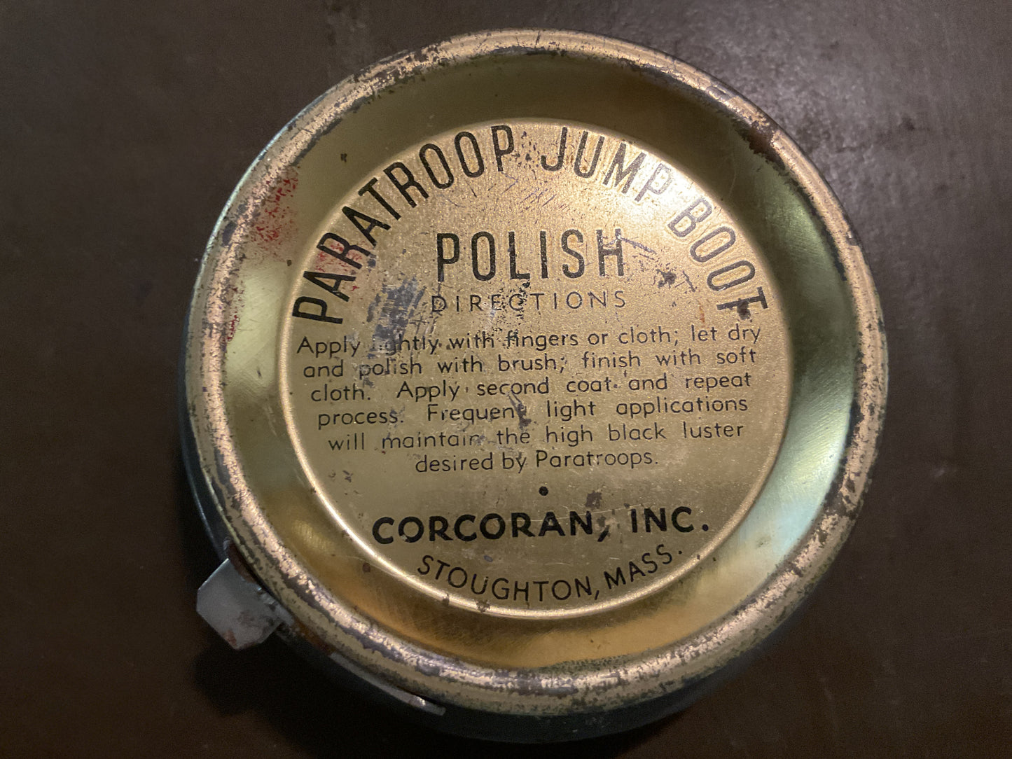 WWII Era Paratroop Jump Black Boot Polish Tin