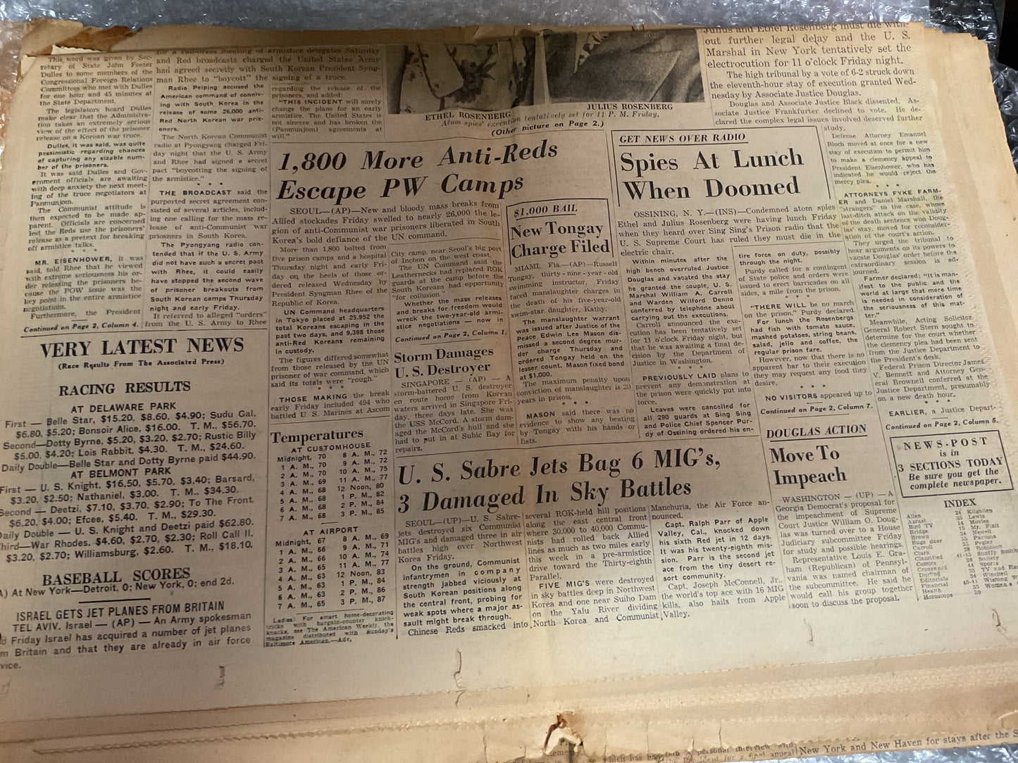 The Baltimore News Post June 19, 1953 “Atom Spies”