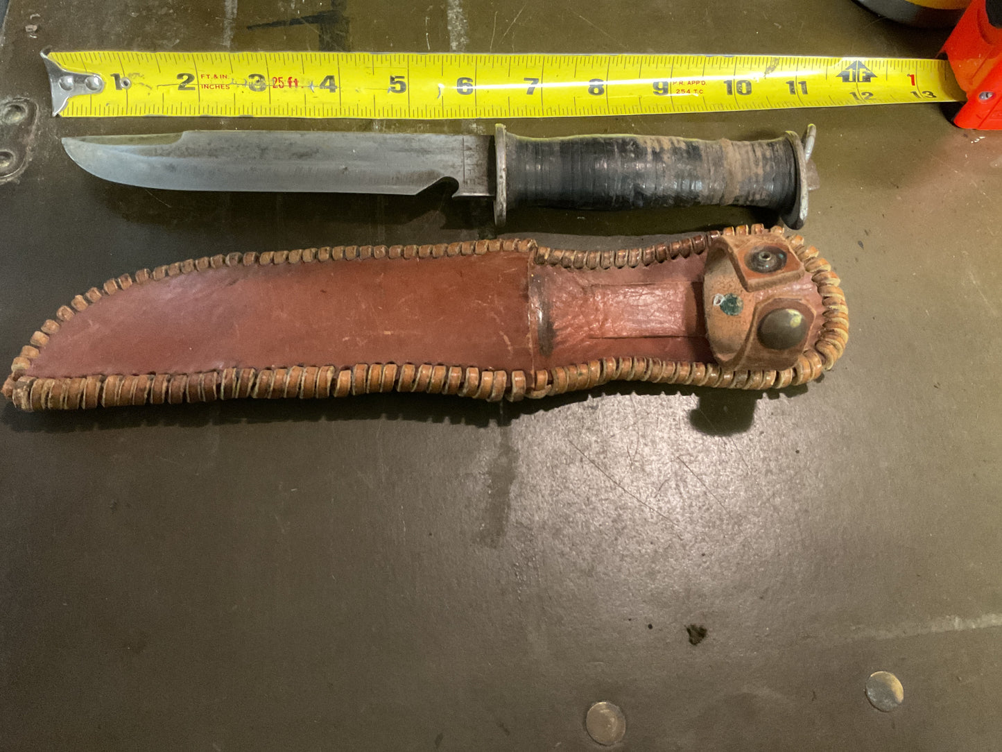 WWII Theatre Knife Black worn Handle with Ring