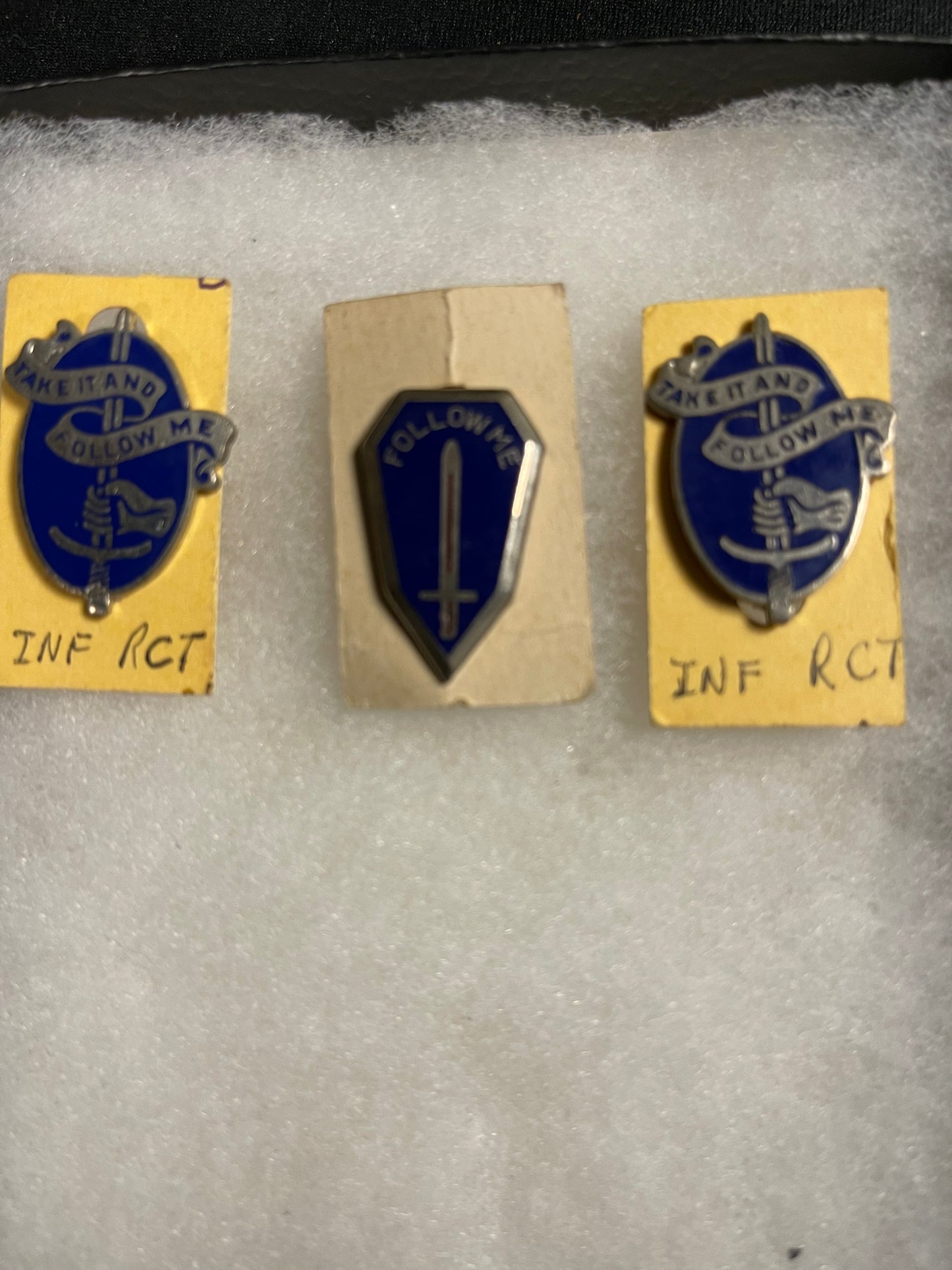 Lot of 3 Vintage U.S. Army Infantry Regimental Combat Team (RCT) Pins