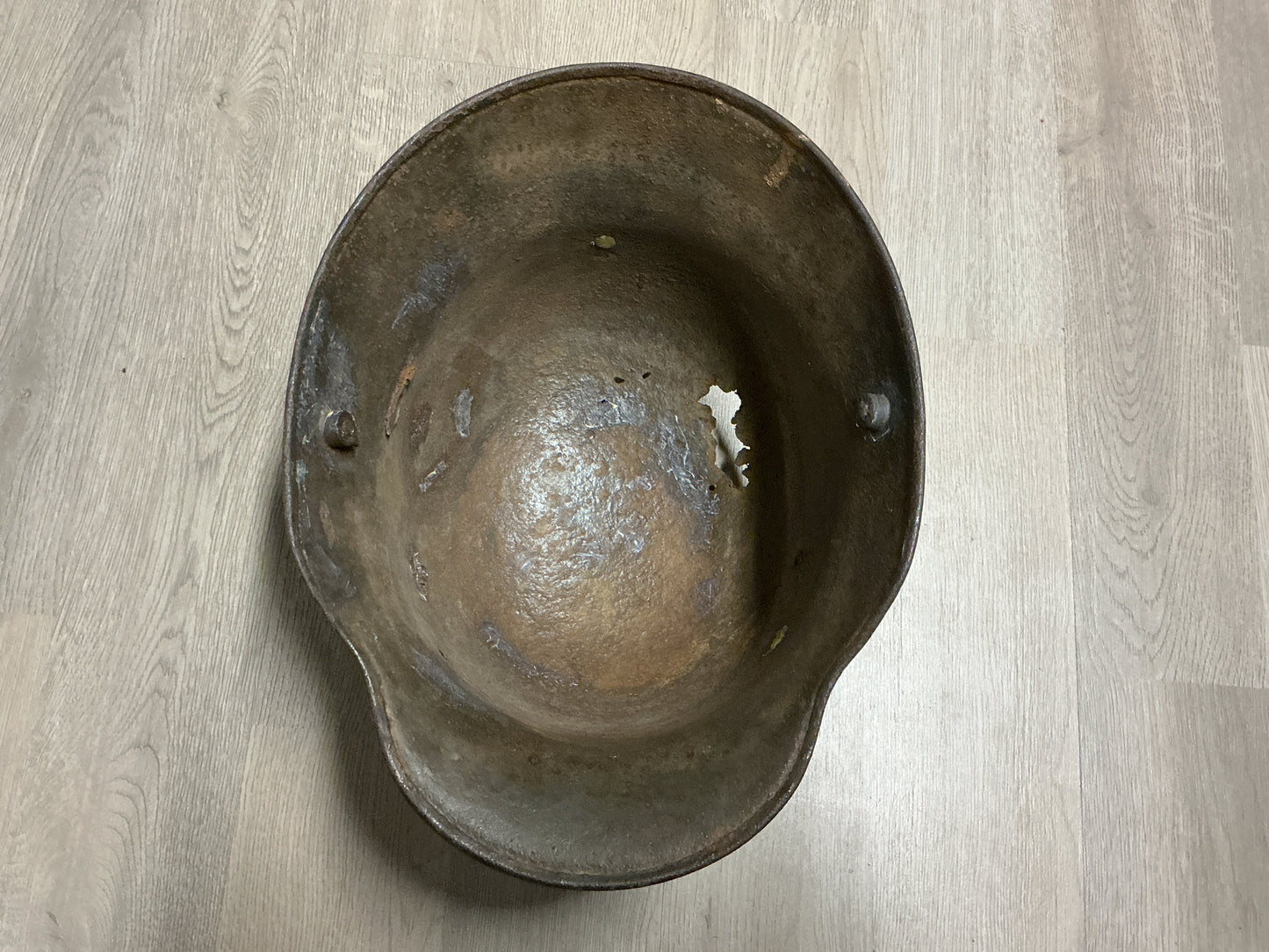 German M1916 Stahlhelm Shell-Battle Damaged Relic-Imperial German Steel Helmet