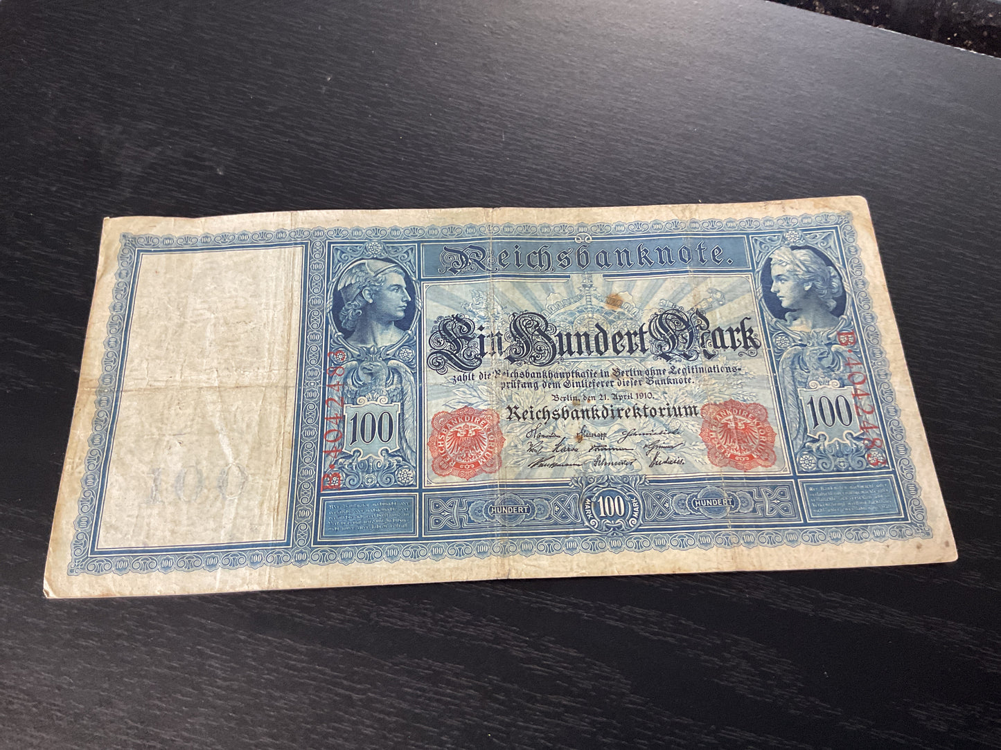 German 100 Mark Reichsbanknote 1910
