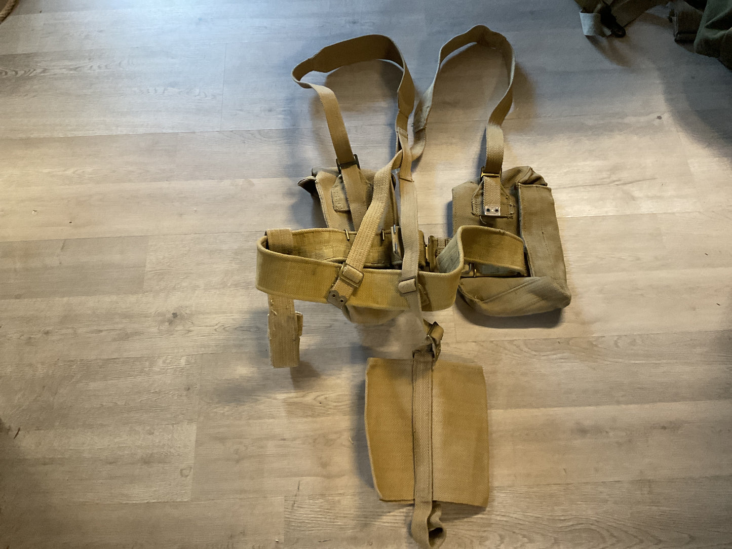 WWII P-37 Infantry Web Set with Water Bottle Holder British
