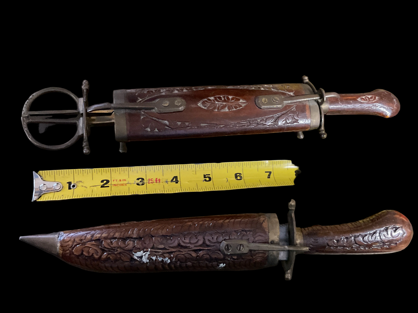 19th Century German Hirschfanger Hunting Knife & Carving Set