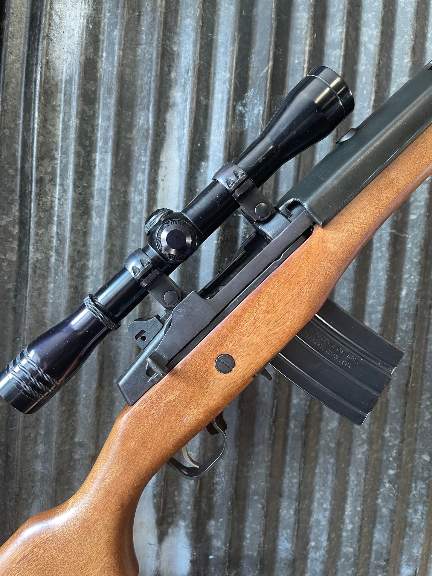 Ruger Mini-14 Ranch Rifle .223 Rem / 5.56 NATO – Redfield 4X Scope – Walnut Stock